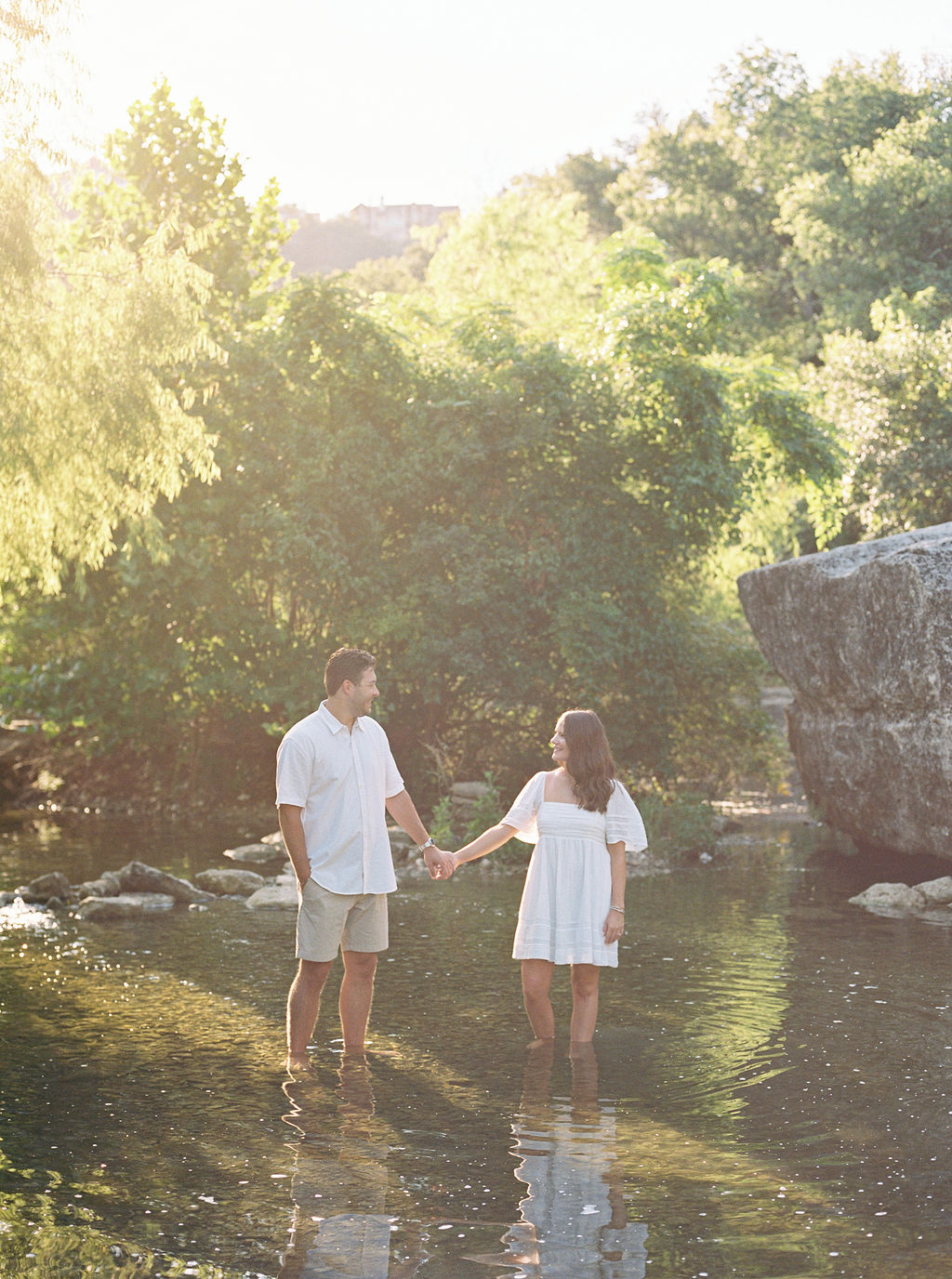 Laguna Gloria Engagement Photos on Film