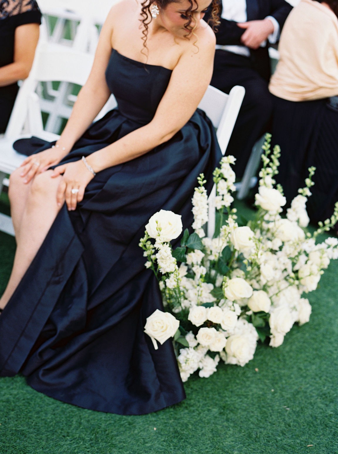 Omni Barton Creek Wedding ceremony on yard with lush white florals