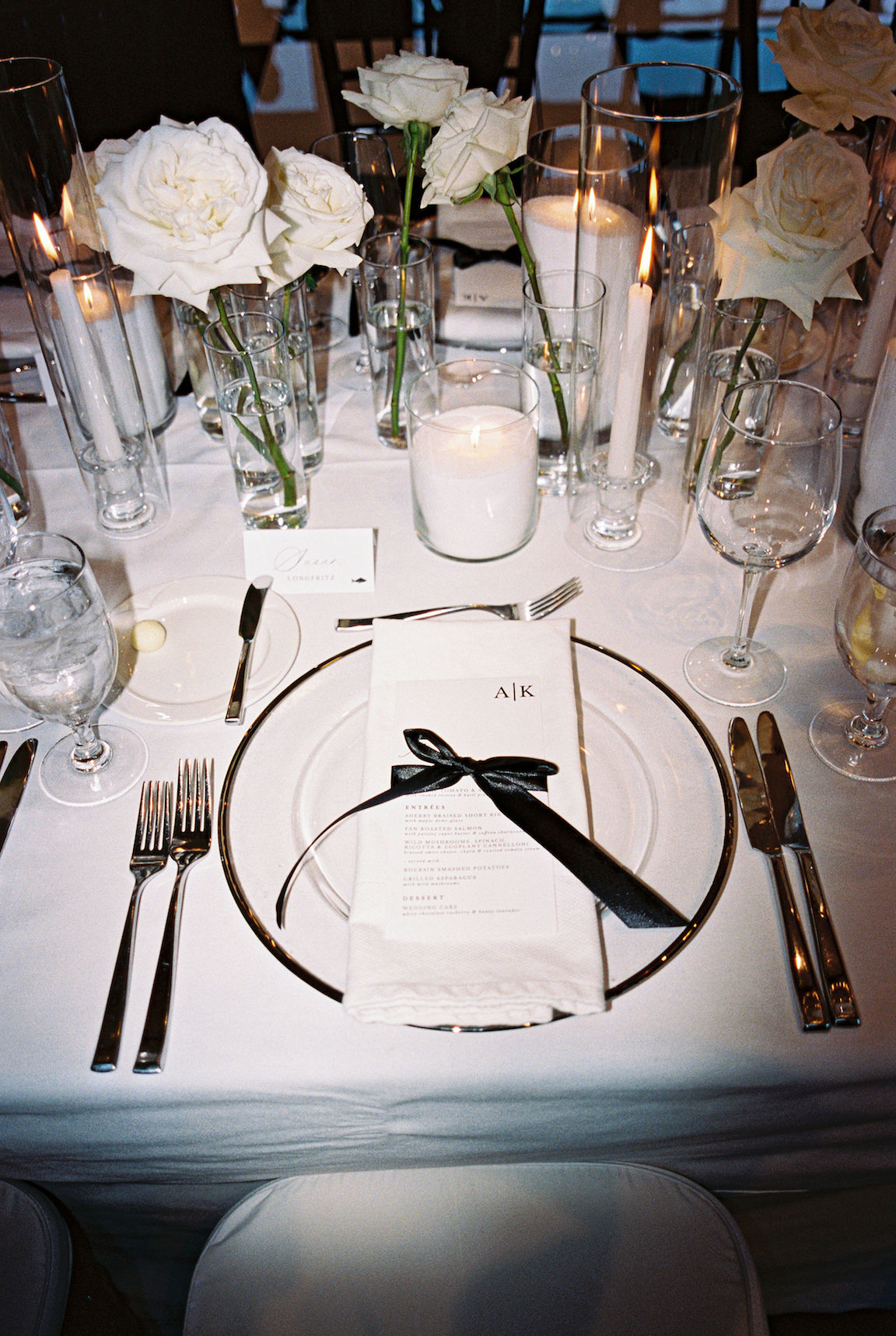 elegant Omni Barton Creek Wedding reception details with lush white florals
