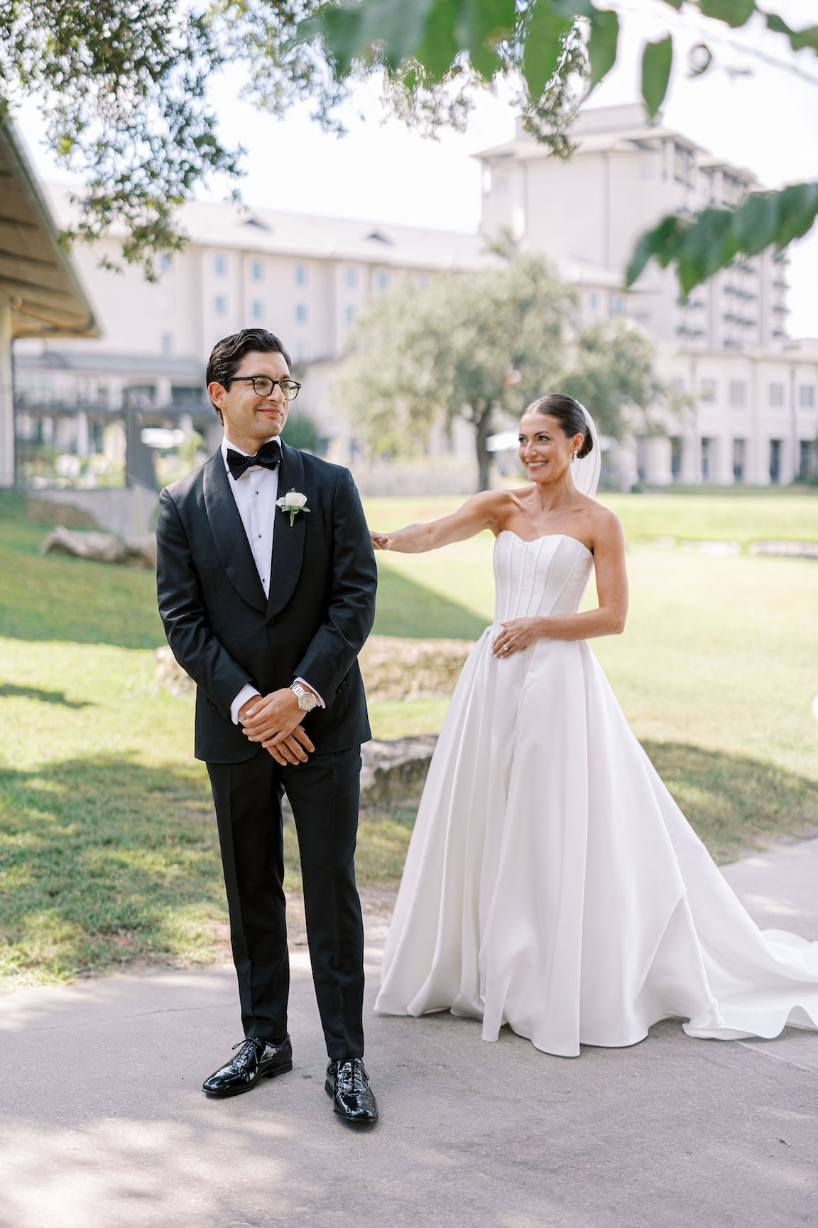 Omni Barton Creek Wedding bride groom first look