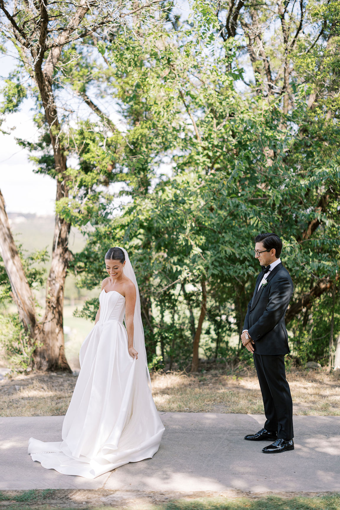 Omni Barton Creek Wedding bride groom first look