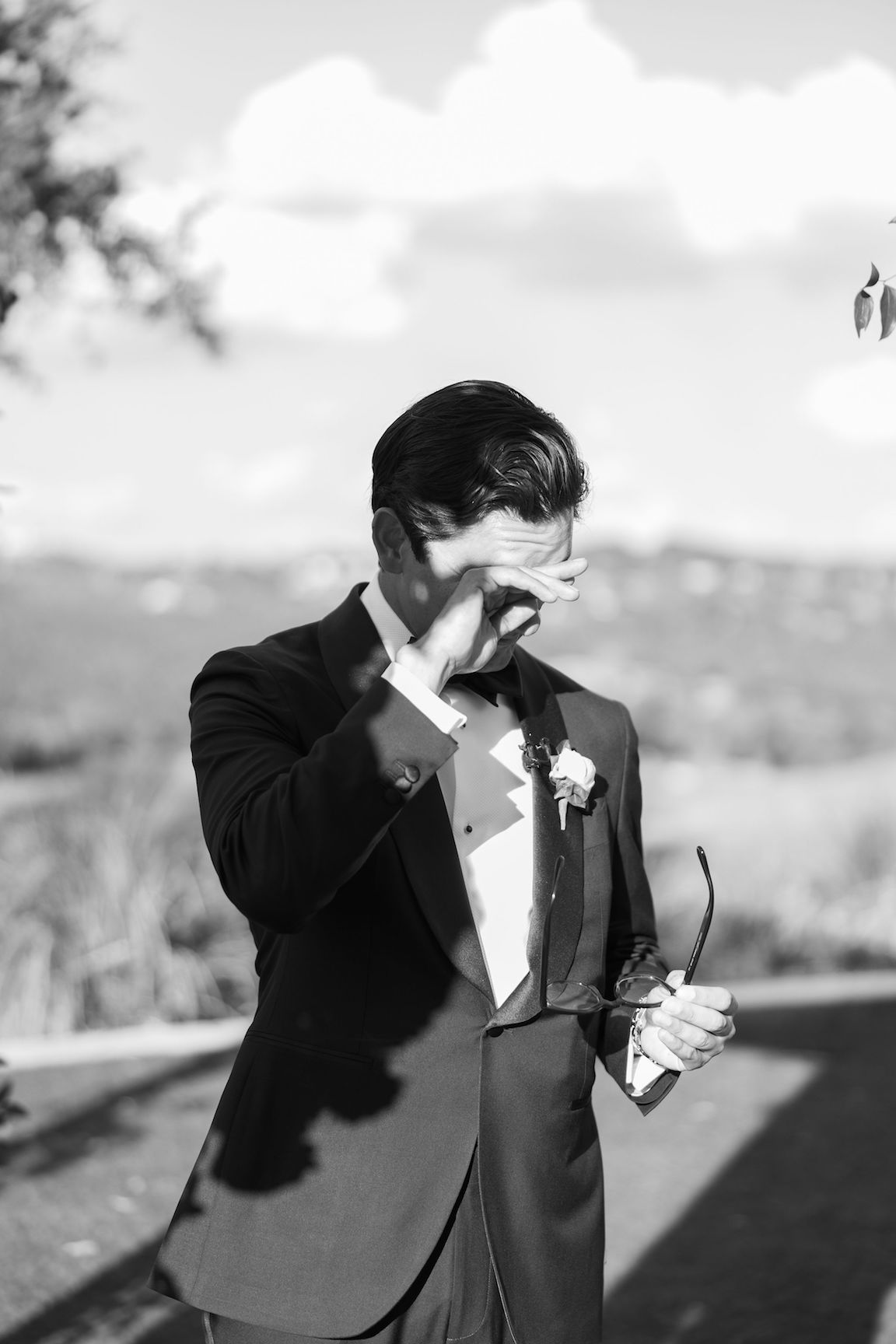 Omni Barton Creek Wedding ceremony on yard with lush white florals