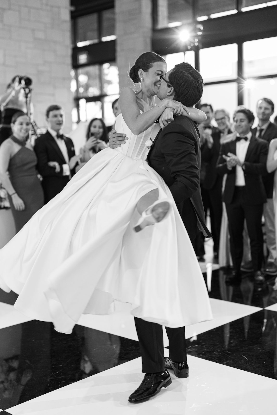 elegant Omni Barton Creek Wedding reception bride and groom dancing