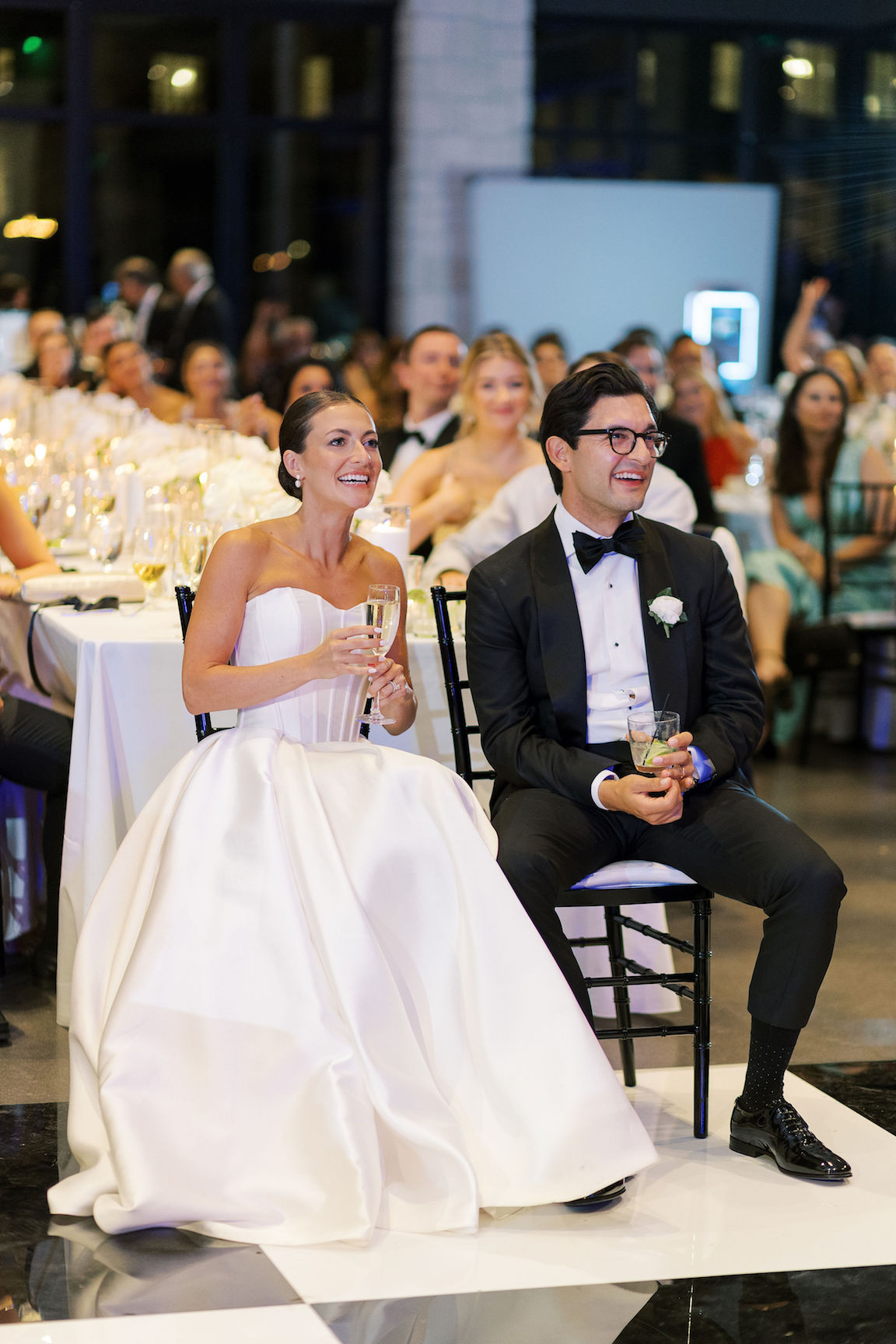 elegant Omni Barton Creek Wedding reception bride and groom toasts