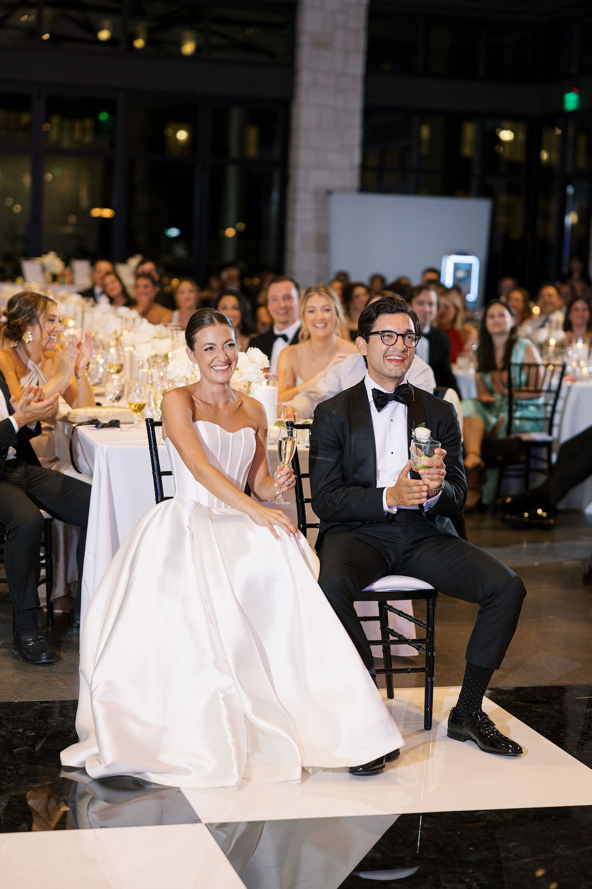 elegant Omni Barton Creek Wedding reception bride and groom toasts