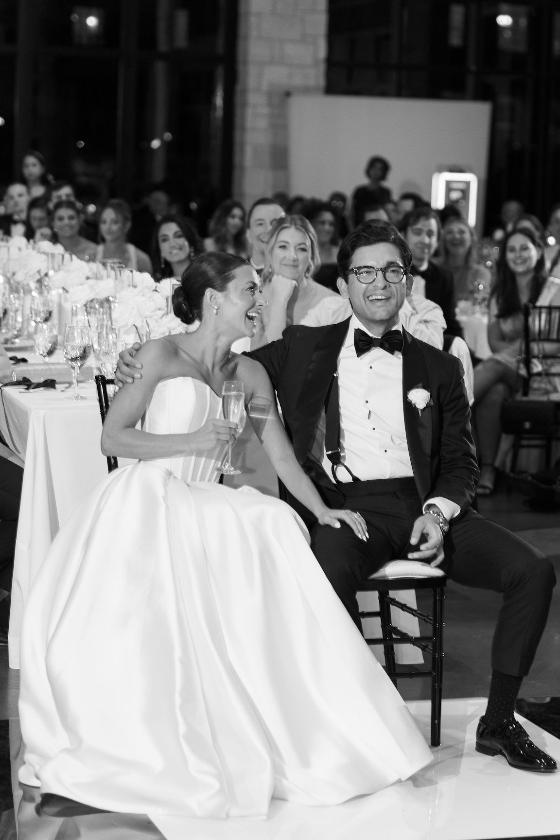 elegant Omni Barton Creek Wedding reception bride and groom toasts