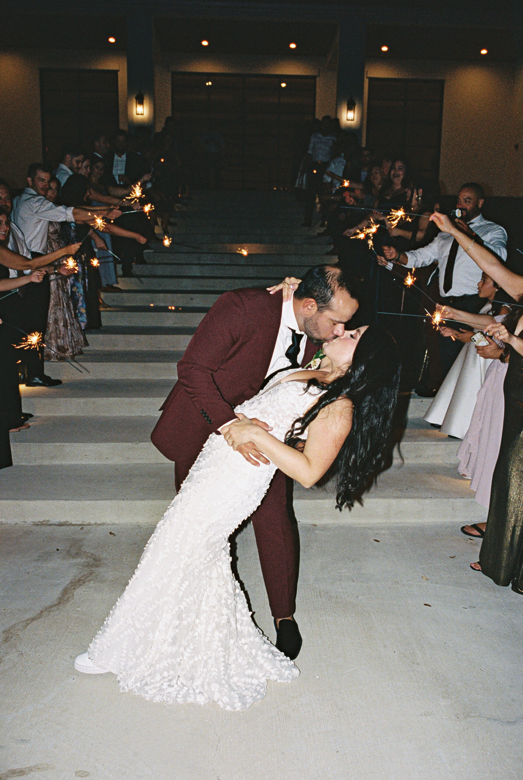 The Arlo wedding sparkler send off