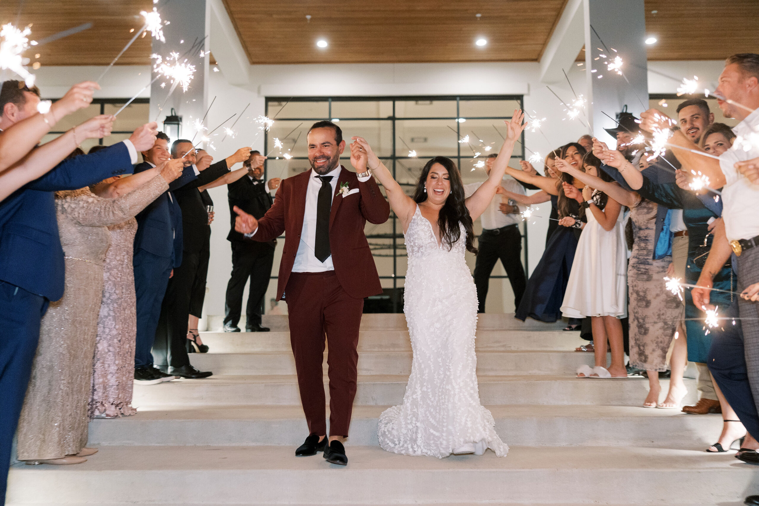 The Arlo wedding sparkler send off