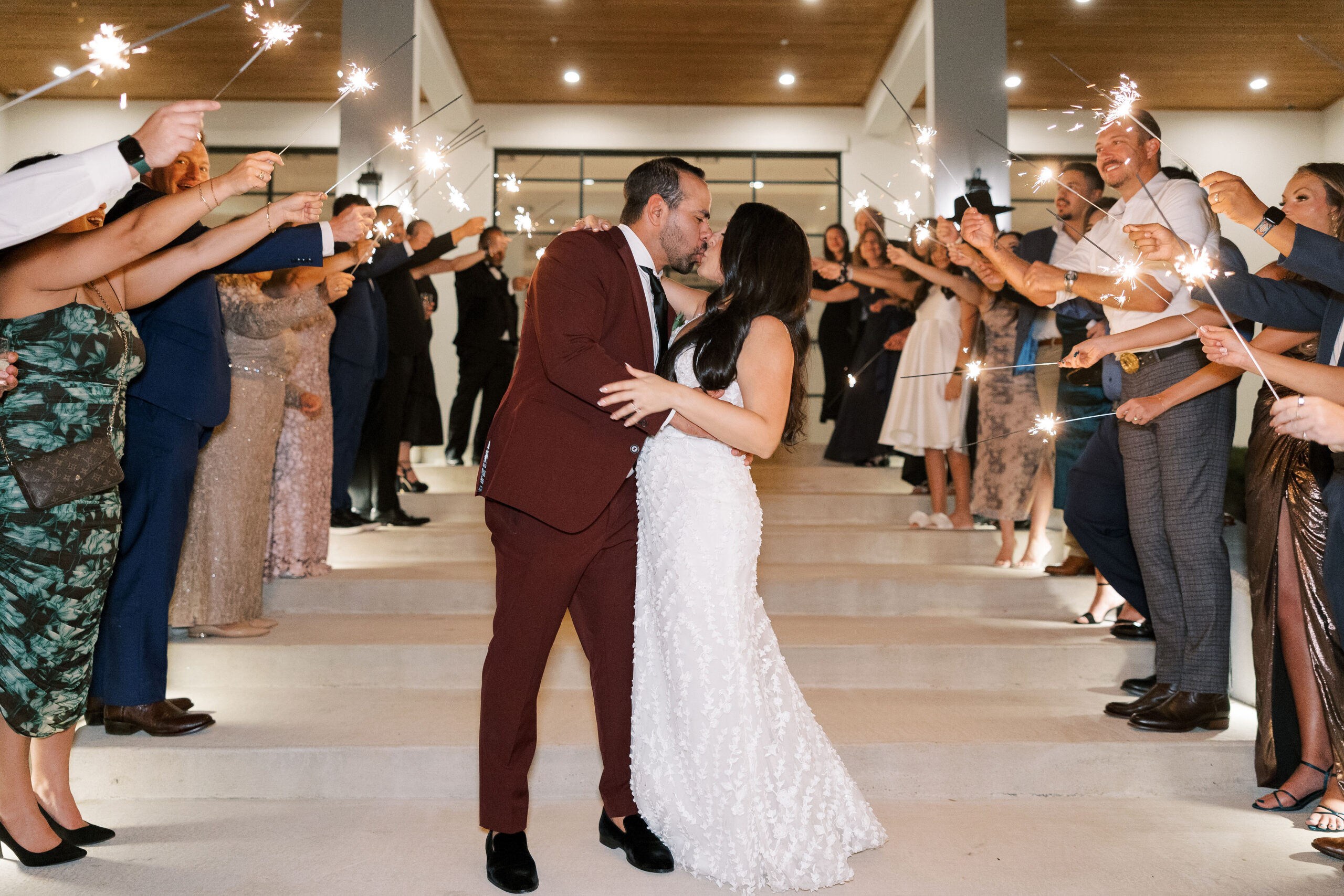 The Arlo wedding sparkler send off