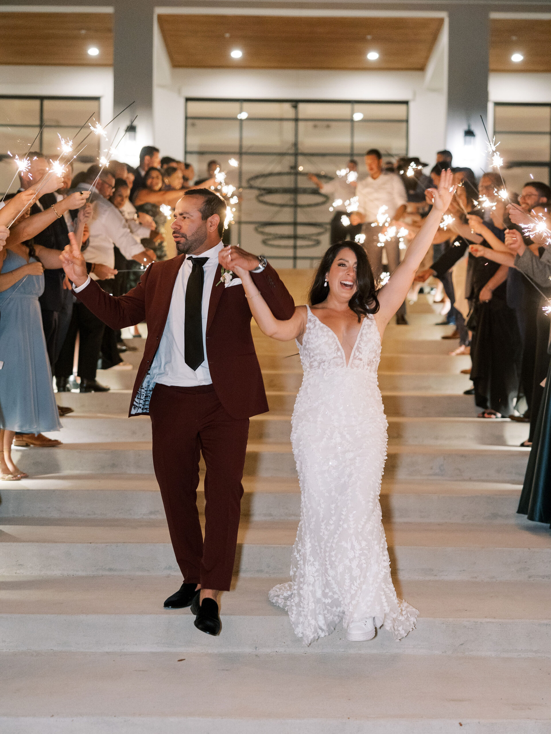 The Arlo wedding sparkler send off