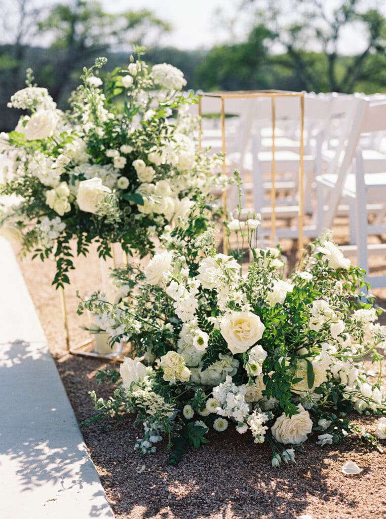 Timeless wedding photography with lush florals at Dos Palomas Ranch