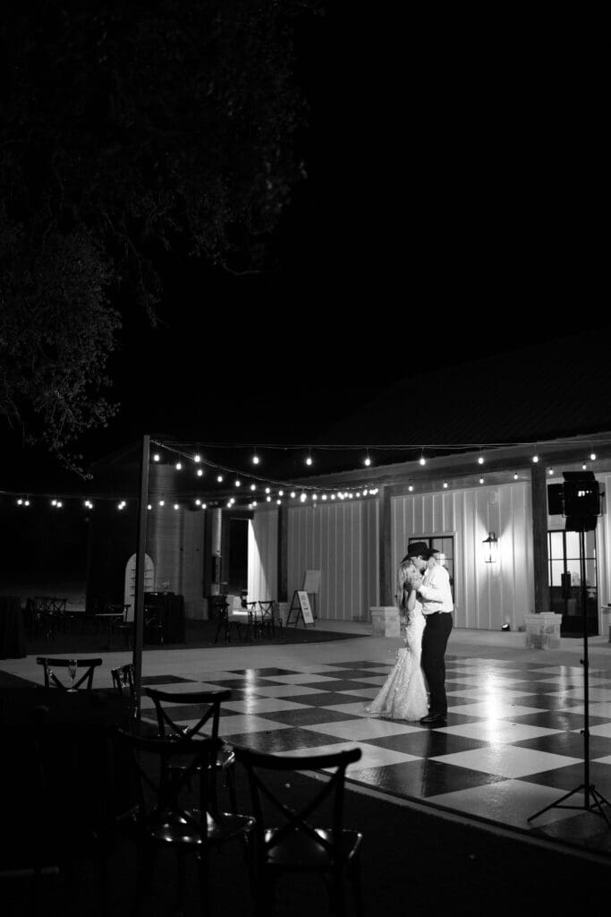 romantic last dance with bride and groom at Dos Palomas Ranch wedding photographed by Diana Brewer