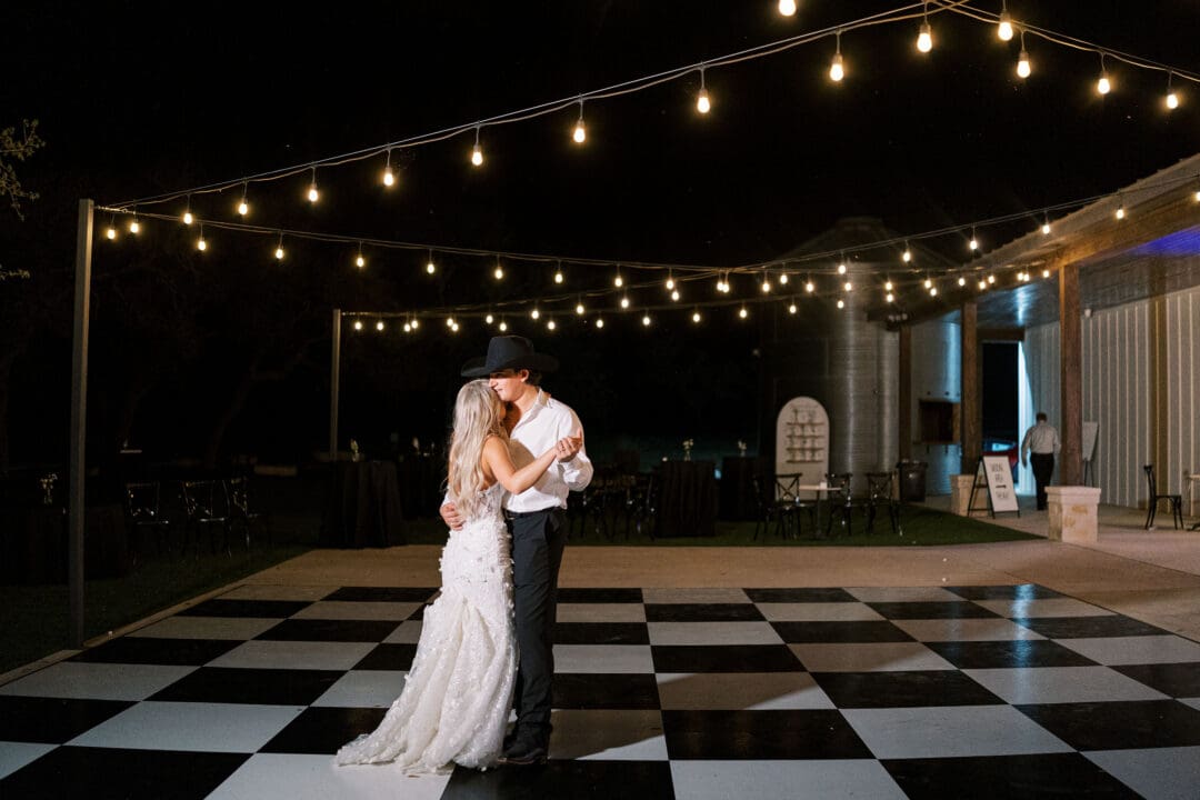 romantic last dance with bride and groom at Dos Palomas Ranch wedding photographed by Diana Brewer