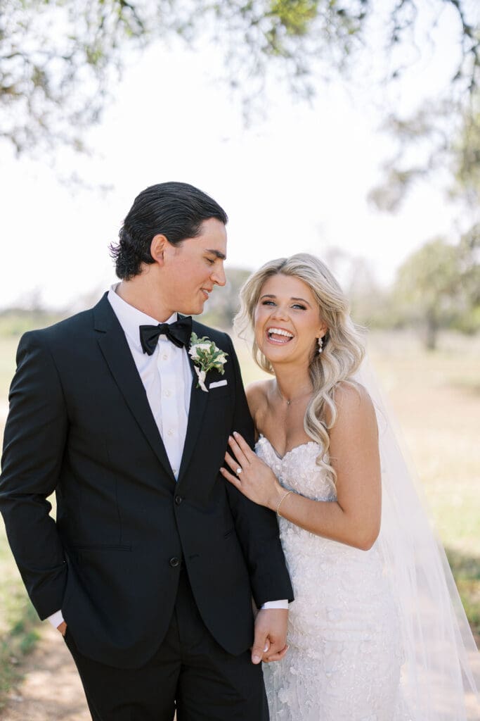 Elegant Dos Palomas Ranch wedding bride and groom first look