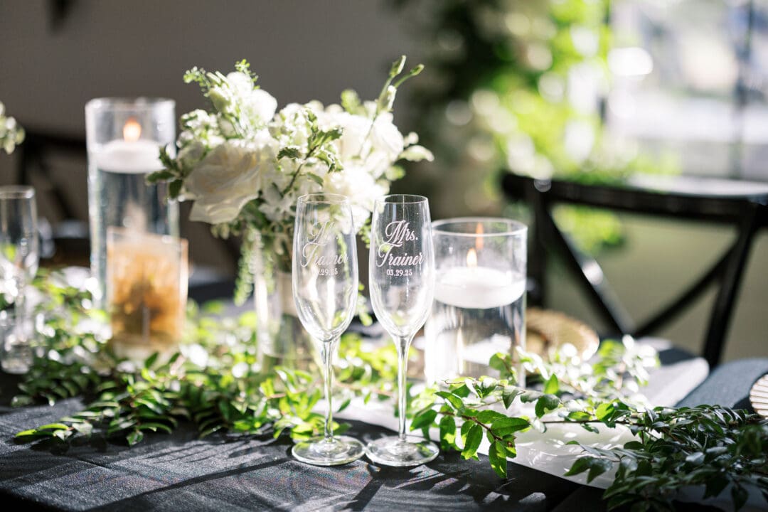 Elegant ranch wedding with refined black and white décor