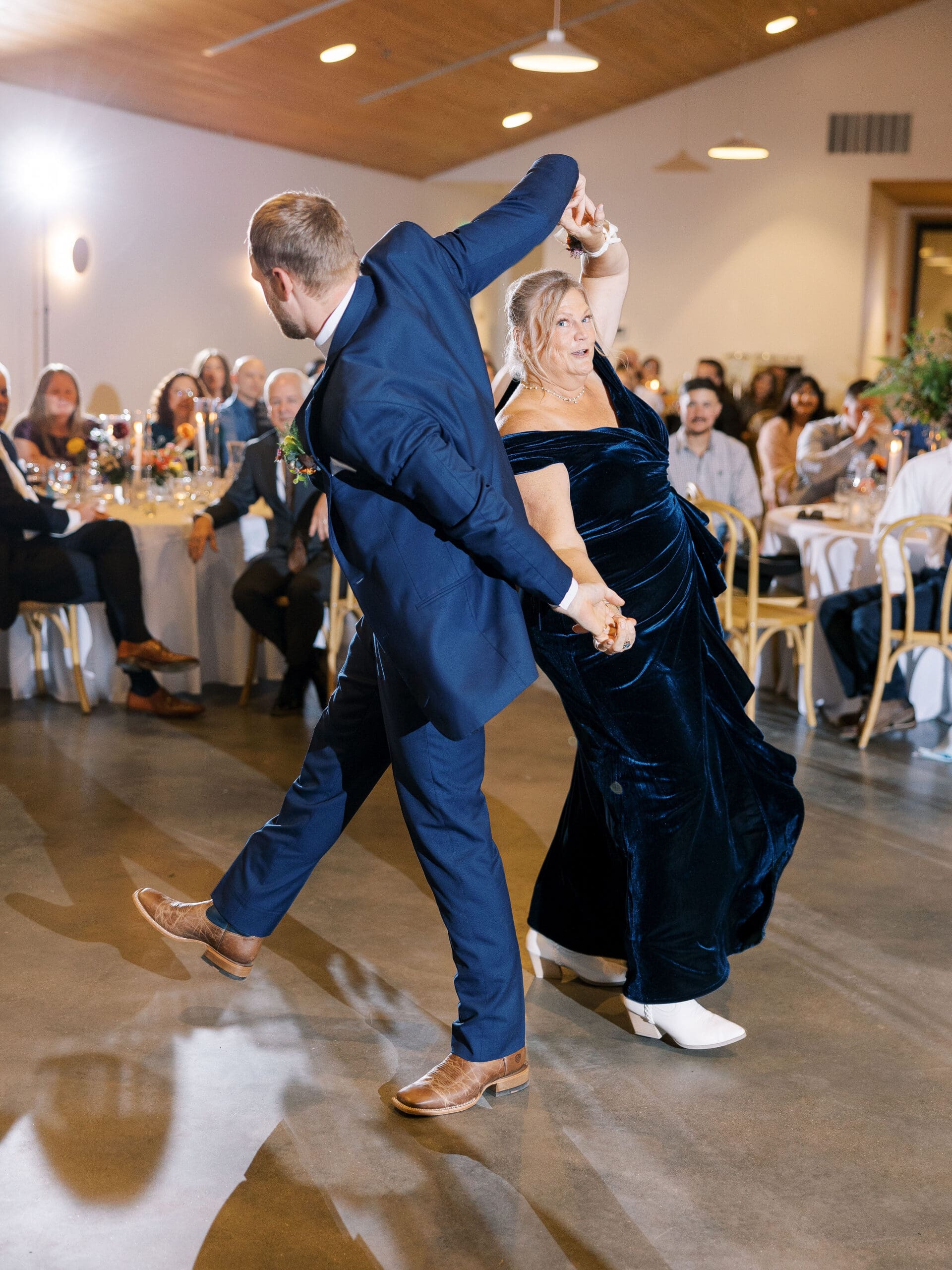 Wedding party celebrating at The Grand Lady venue in Austin