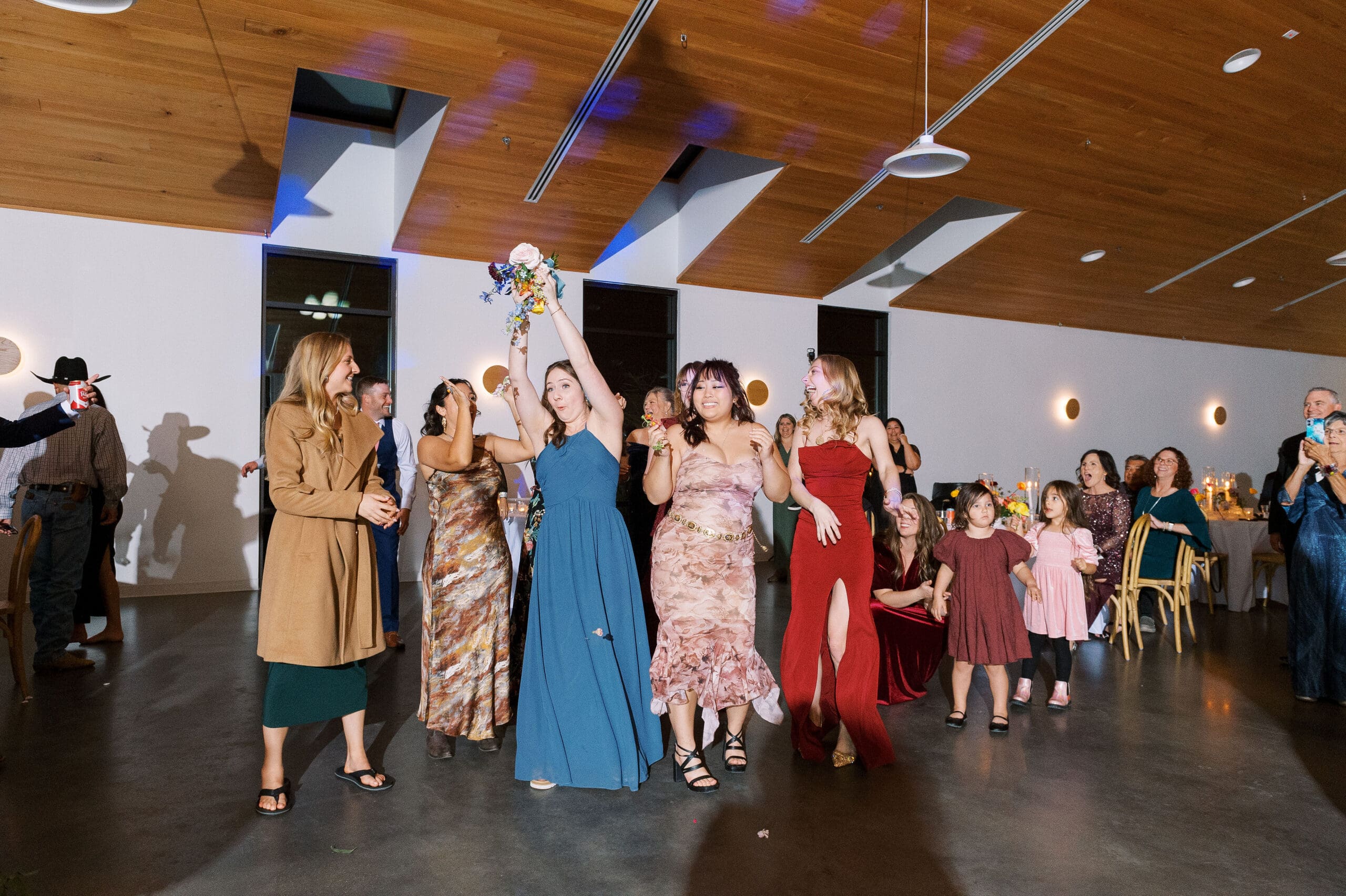Wedding party celebrating at The Grand Lady venue in Austin