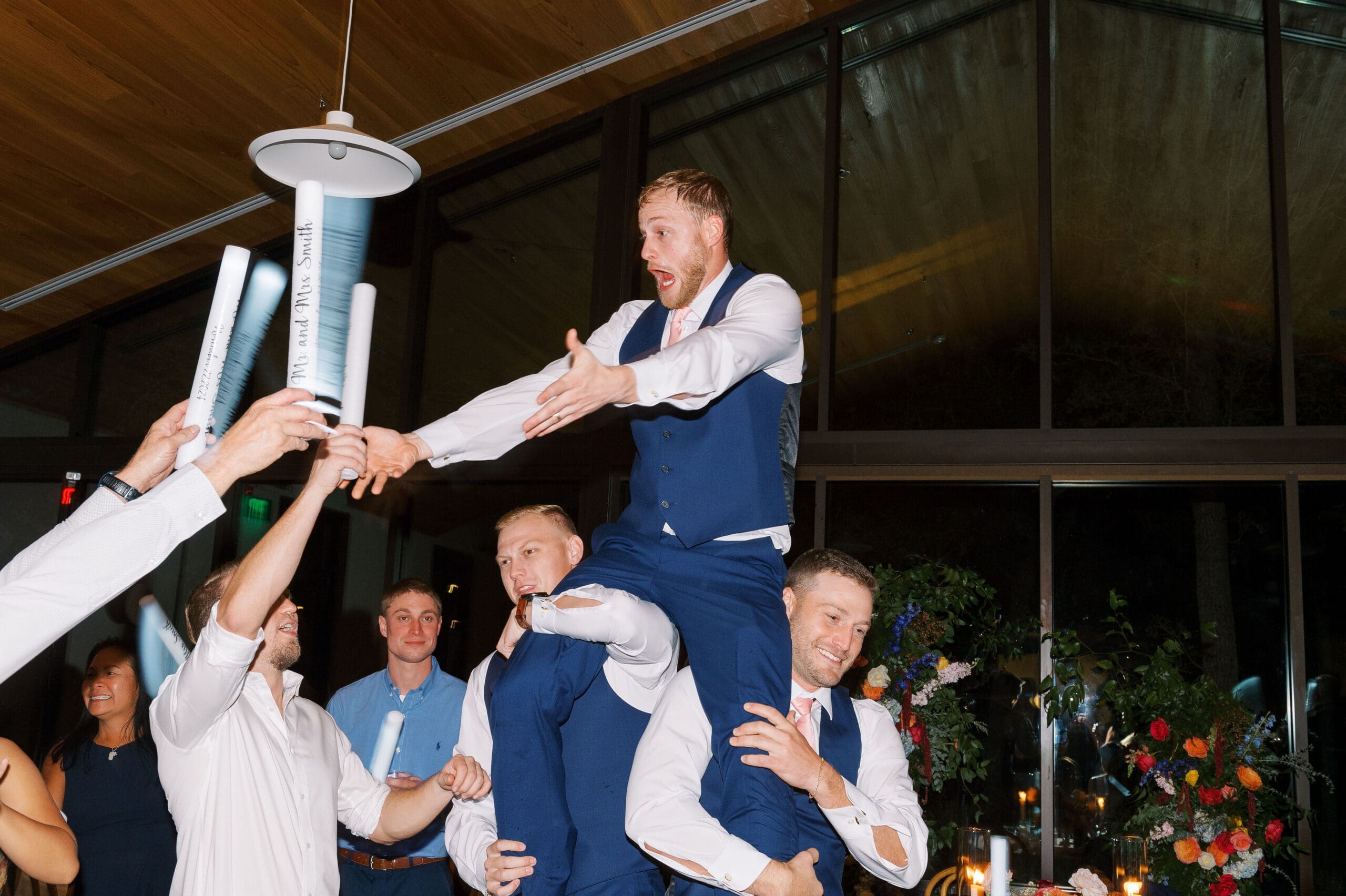 Joyful wedding reception celebration at the grand Lady Austin