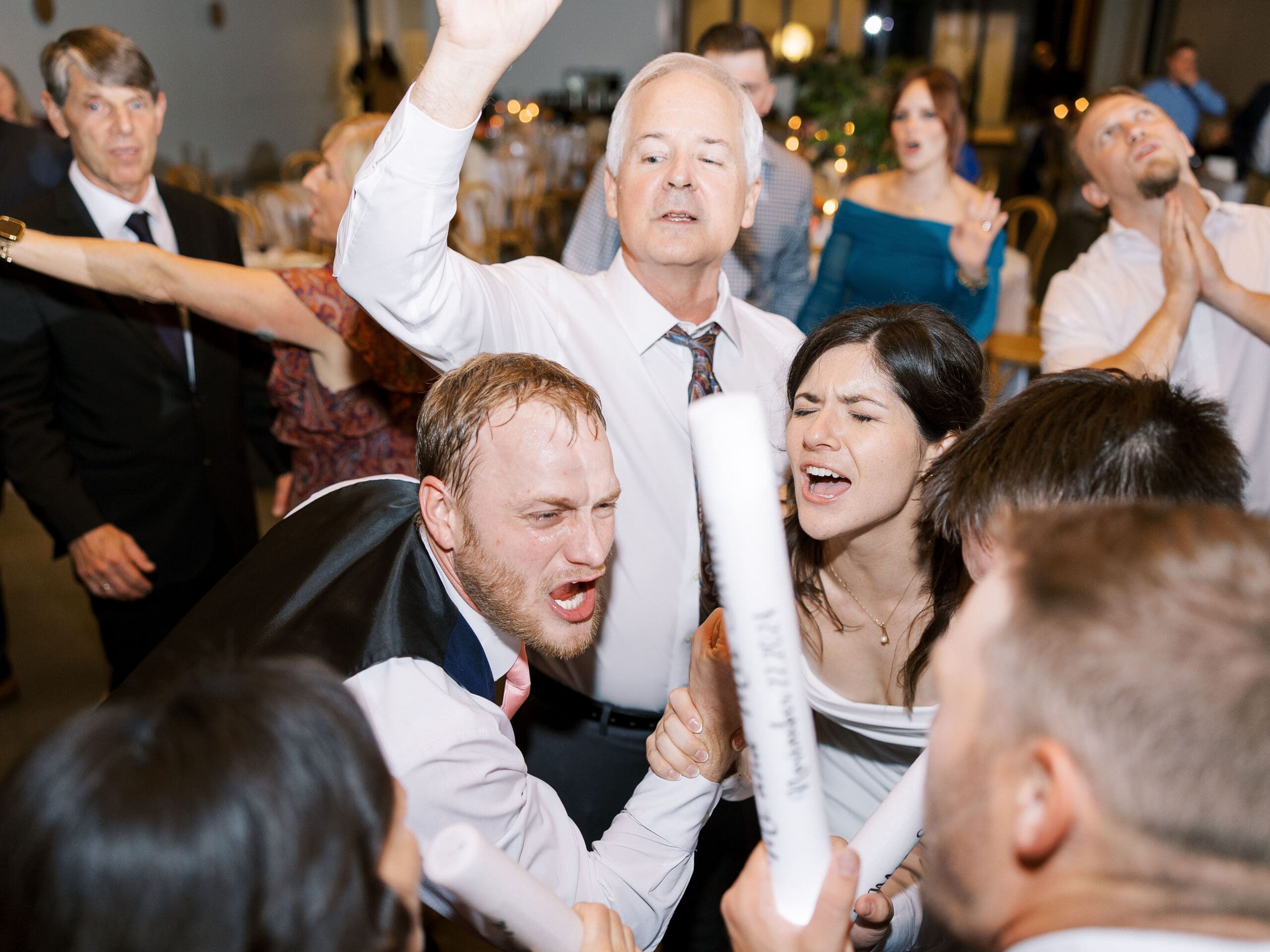 Joyful wedding reception celebration at the grand Lady Austin