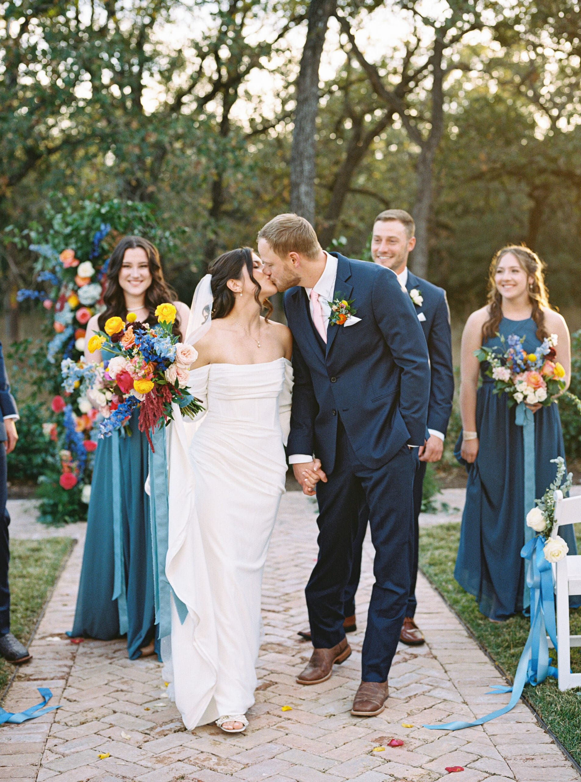 The Grand Lady Austin wedding with joyful bride and groom