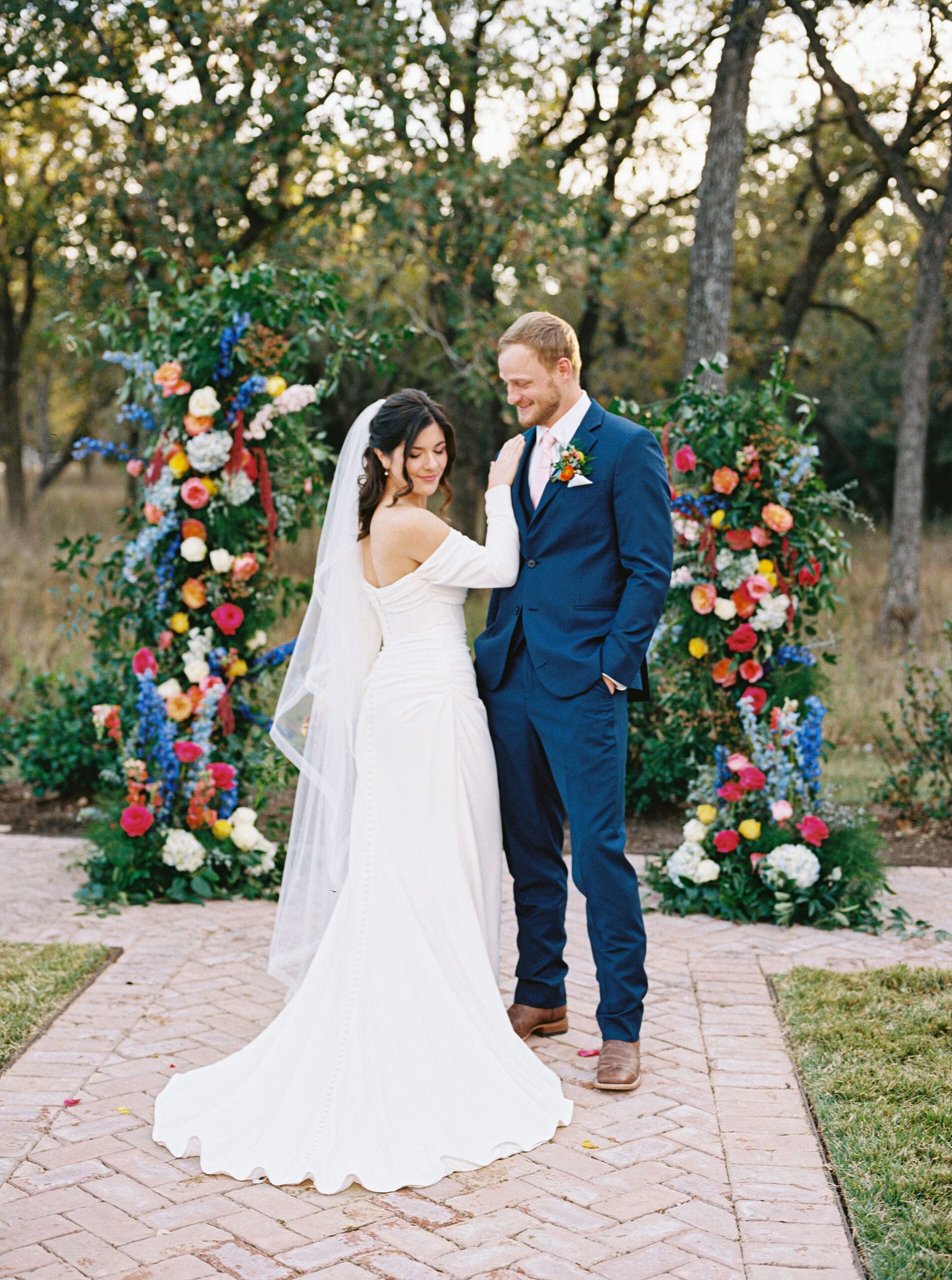 The Grand Lady wedding portraits of bride and groom in Austin
