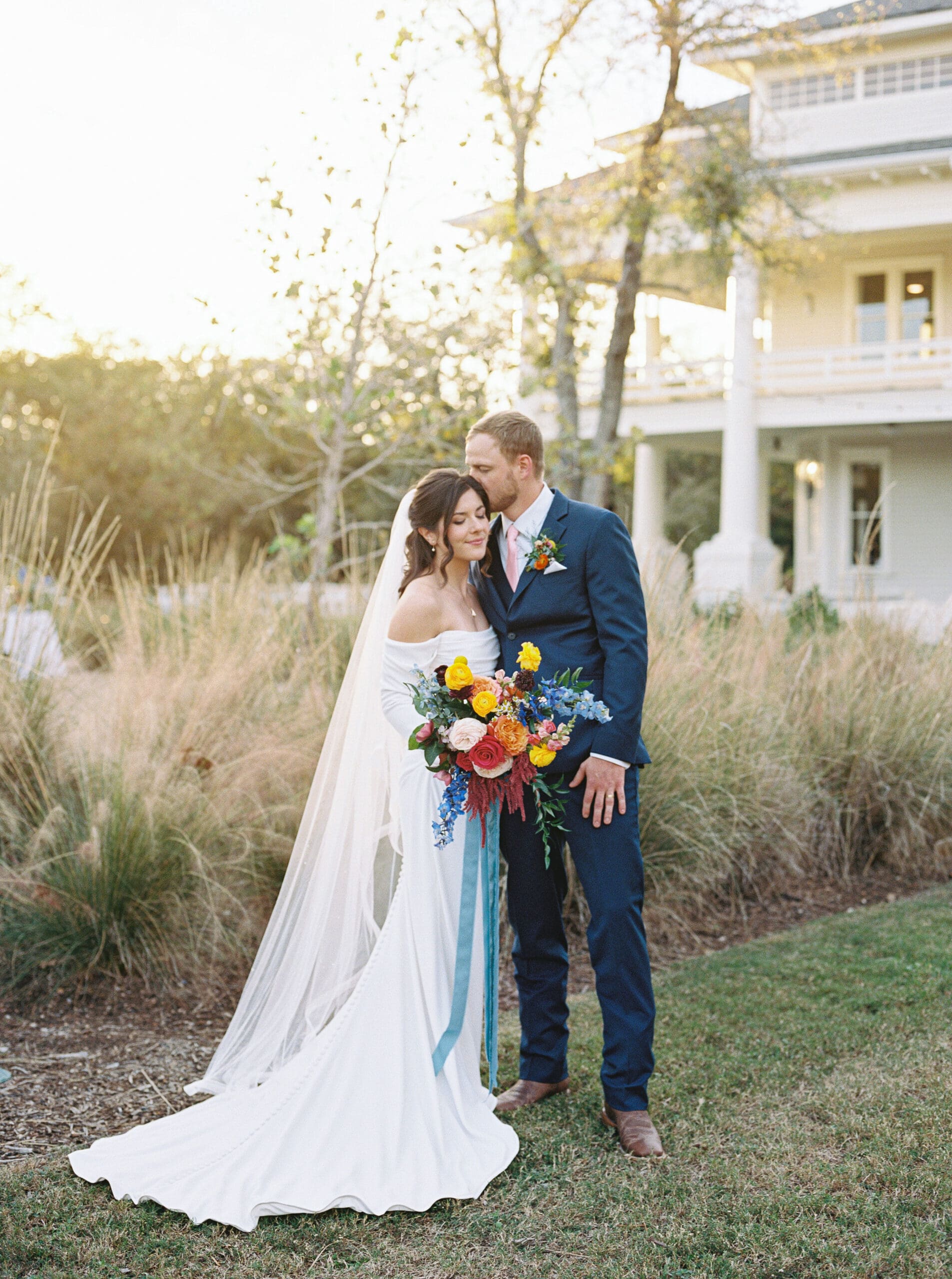 The Grand Lady wedding portraits of bride and groom in Austin