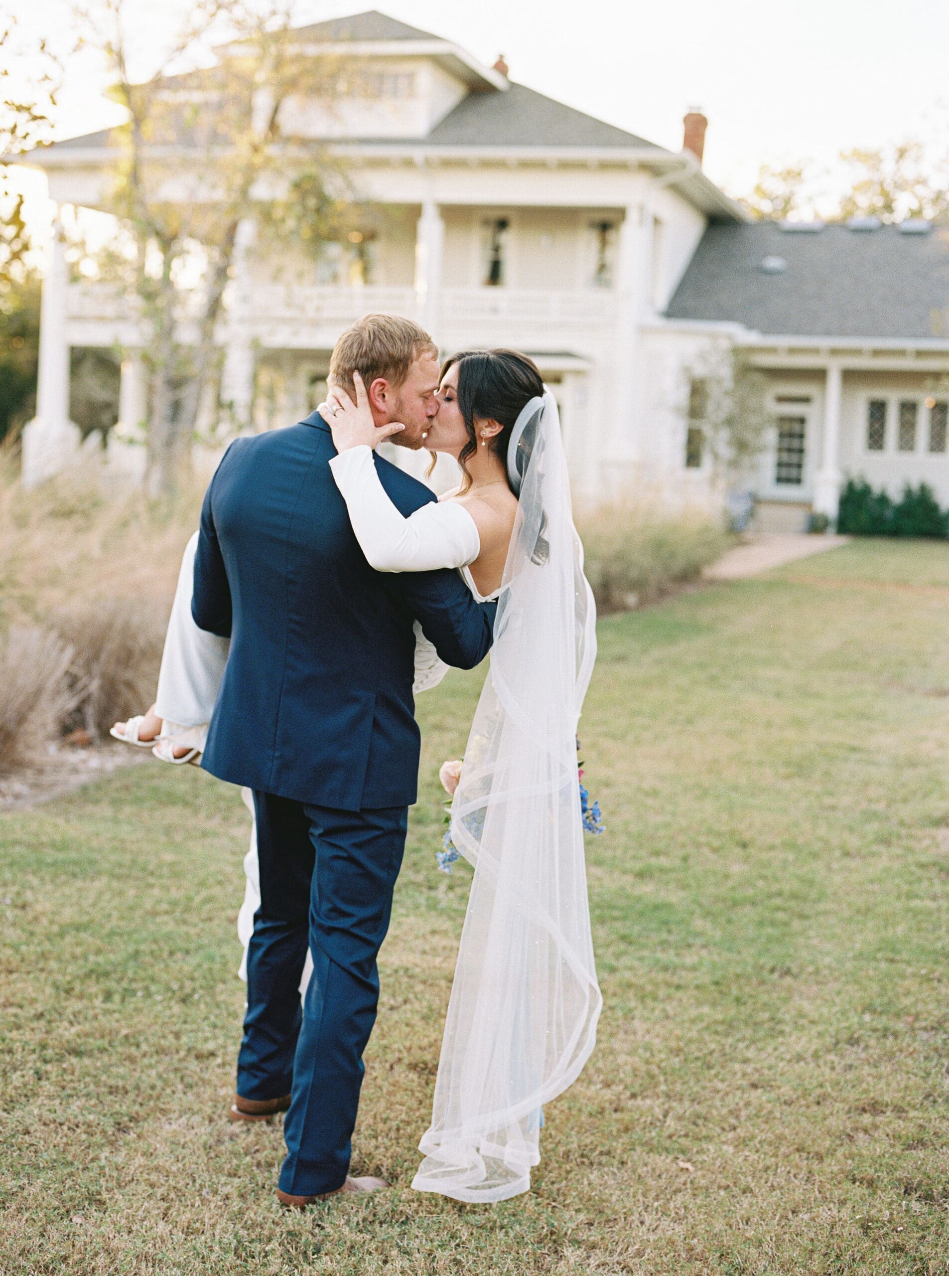 The Grand Lady wedding portraits of bride and groom in Austin