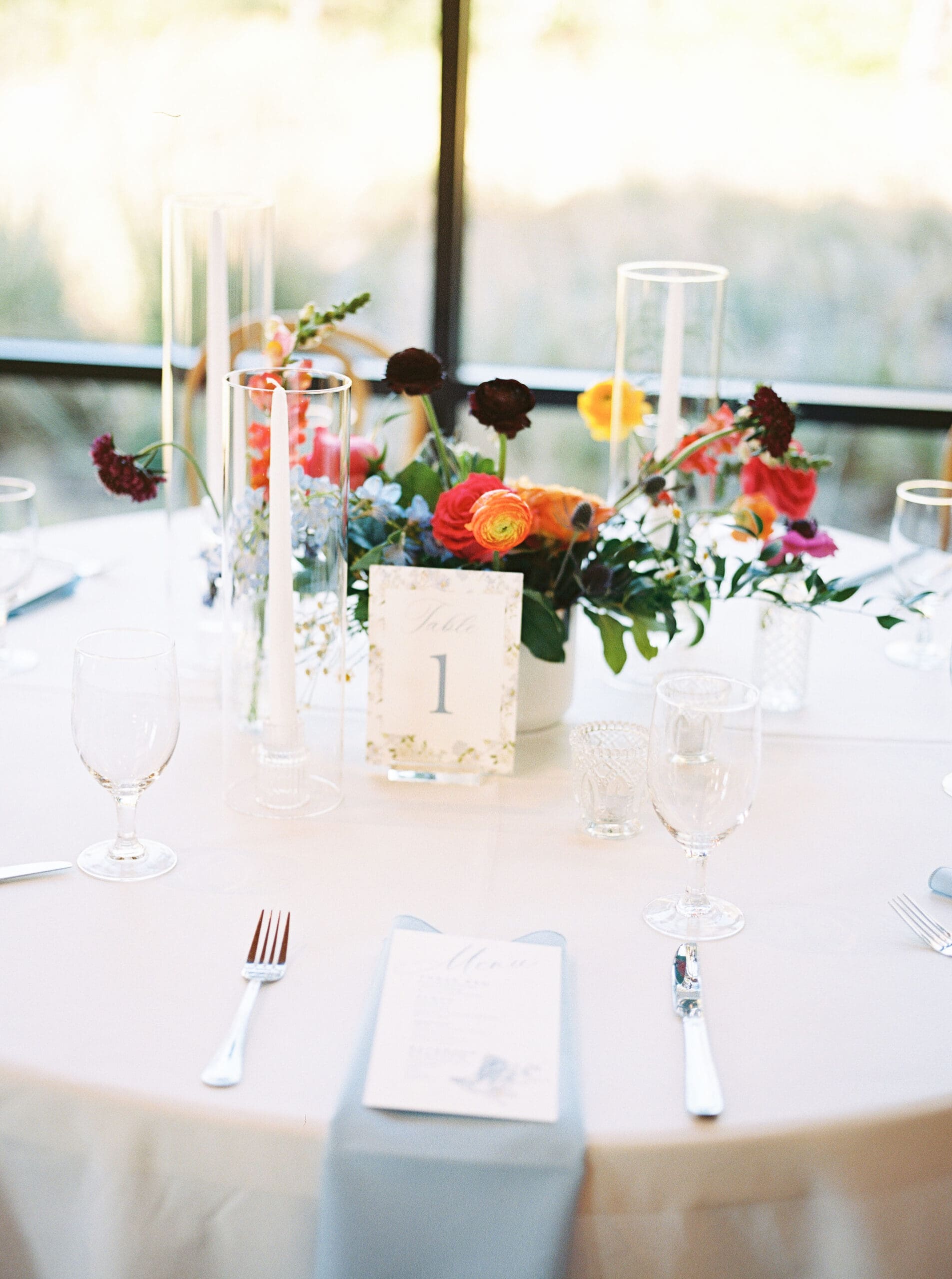Elegant wedding reception details at The Grand Lady venue