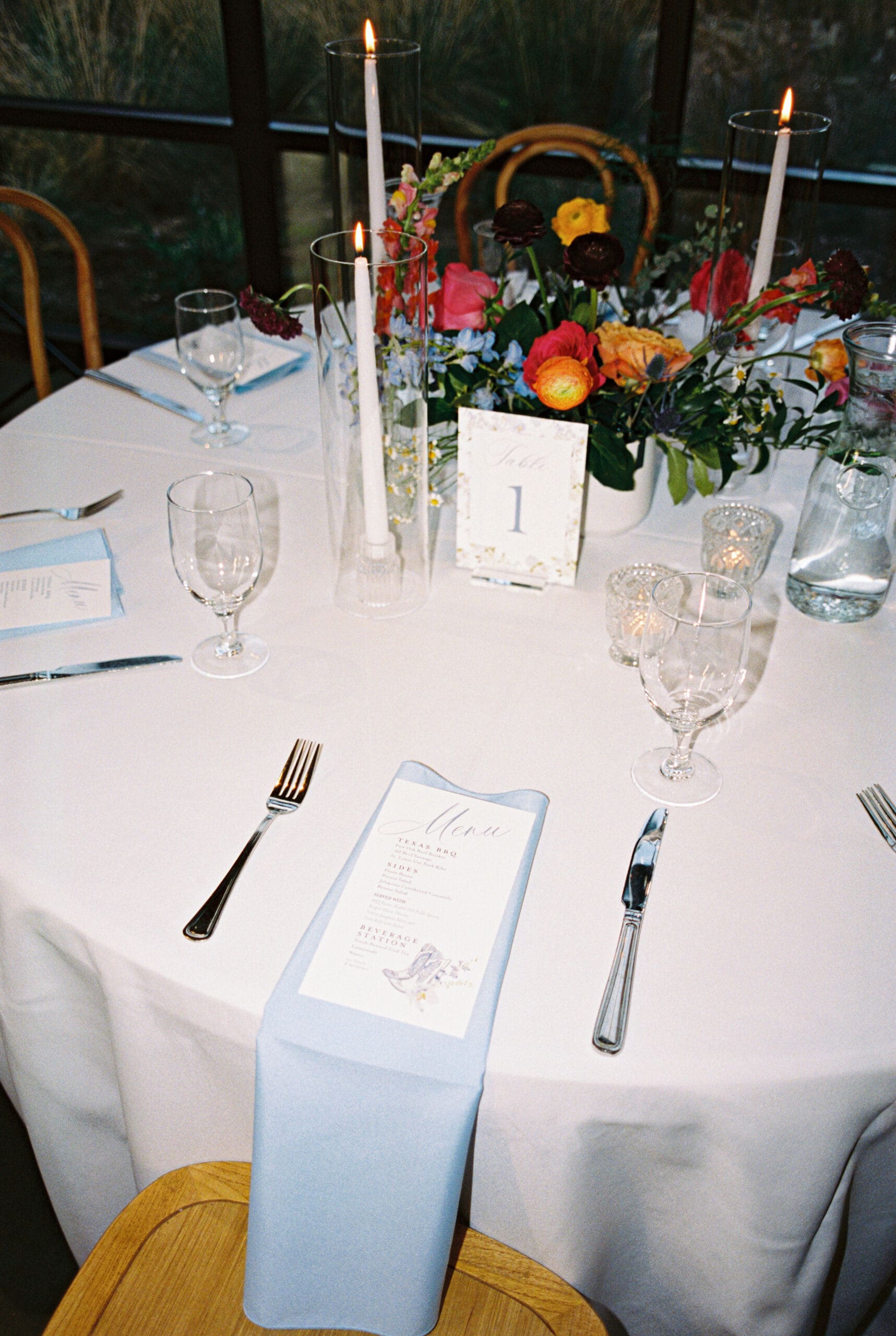Elegant wedding reception details at The Grand Lady venue
