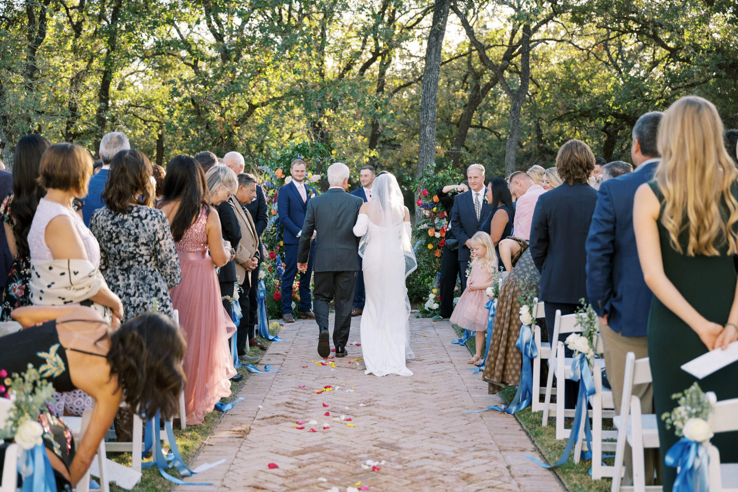 Emotional Austin wedding ceremony at The Grand Lady venue