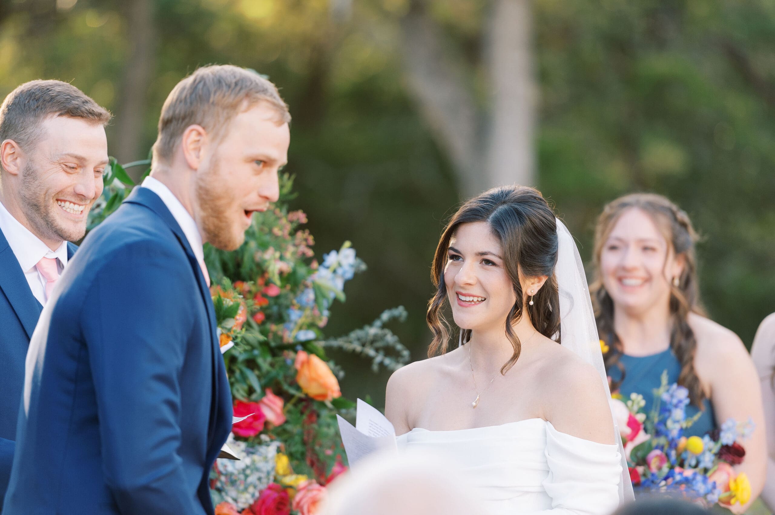 Emotional Austin wedding ceremony at The Grand Lady venue