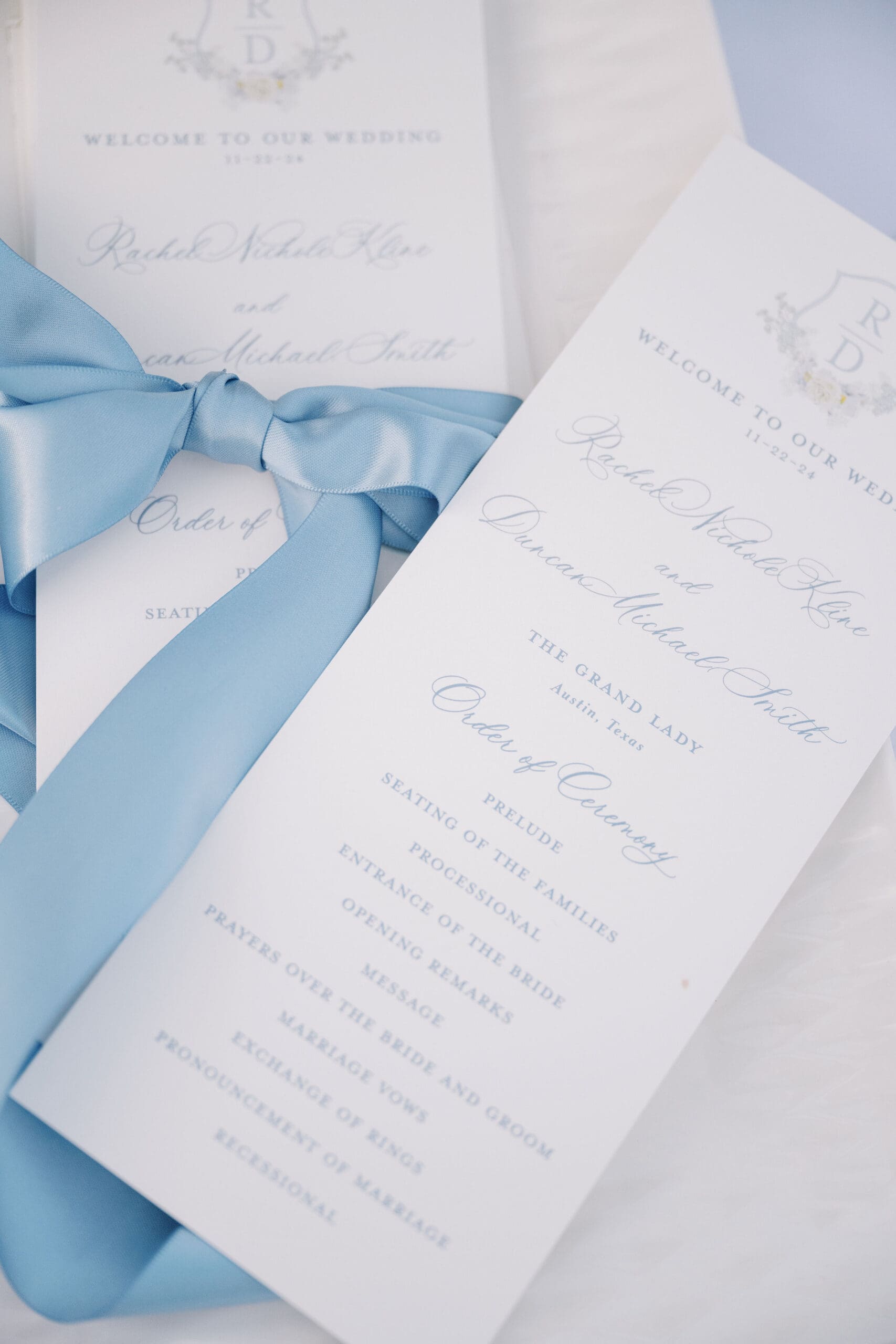 Elegant wedding reception details at The Grand Lady venue