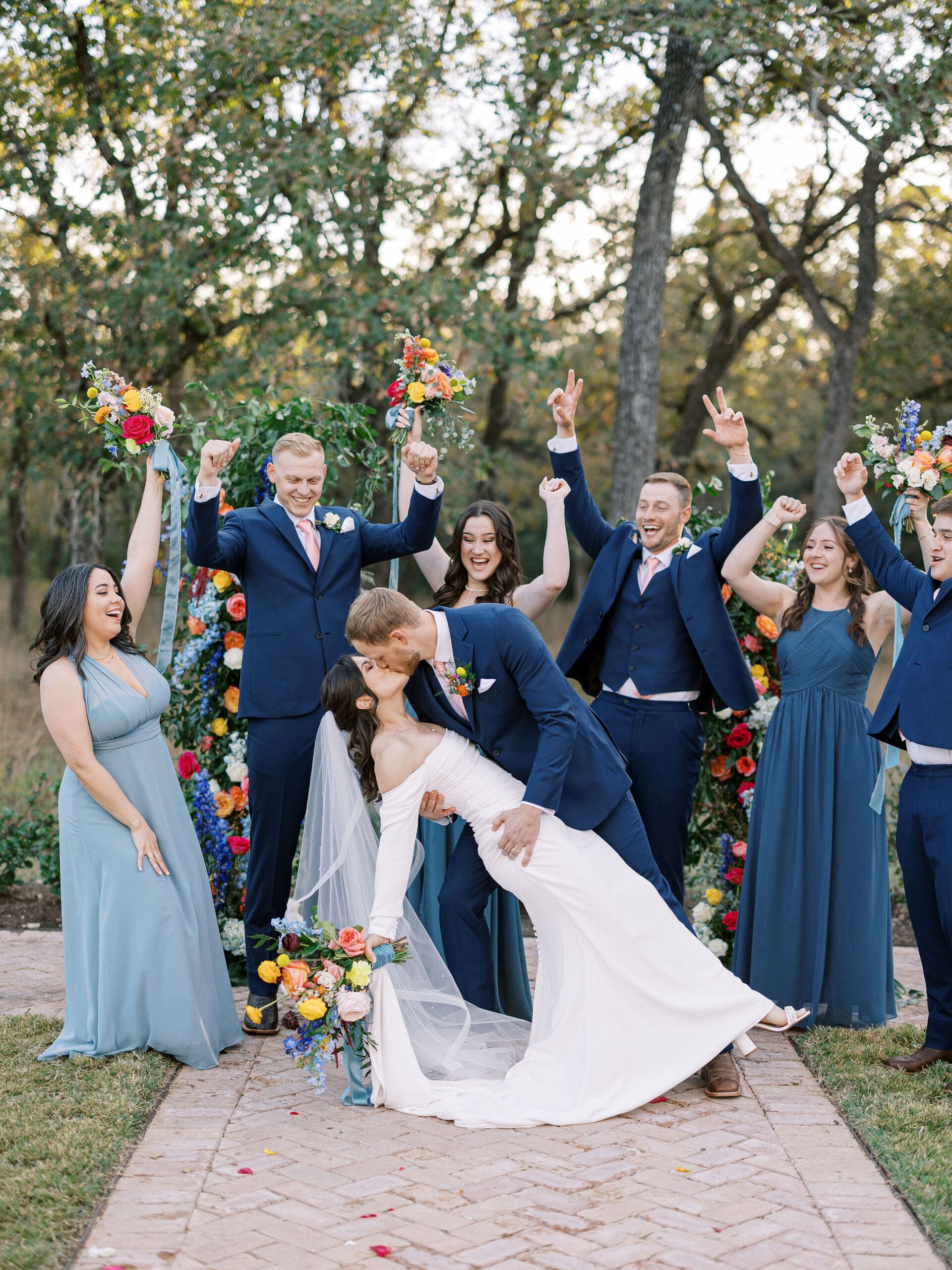The Grand Lady Austin wedding with joyful bride and groom