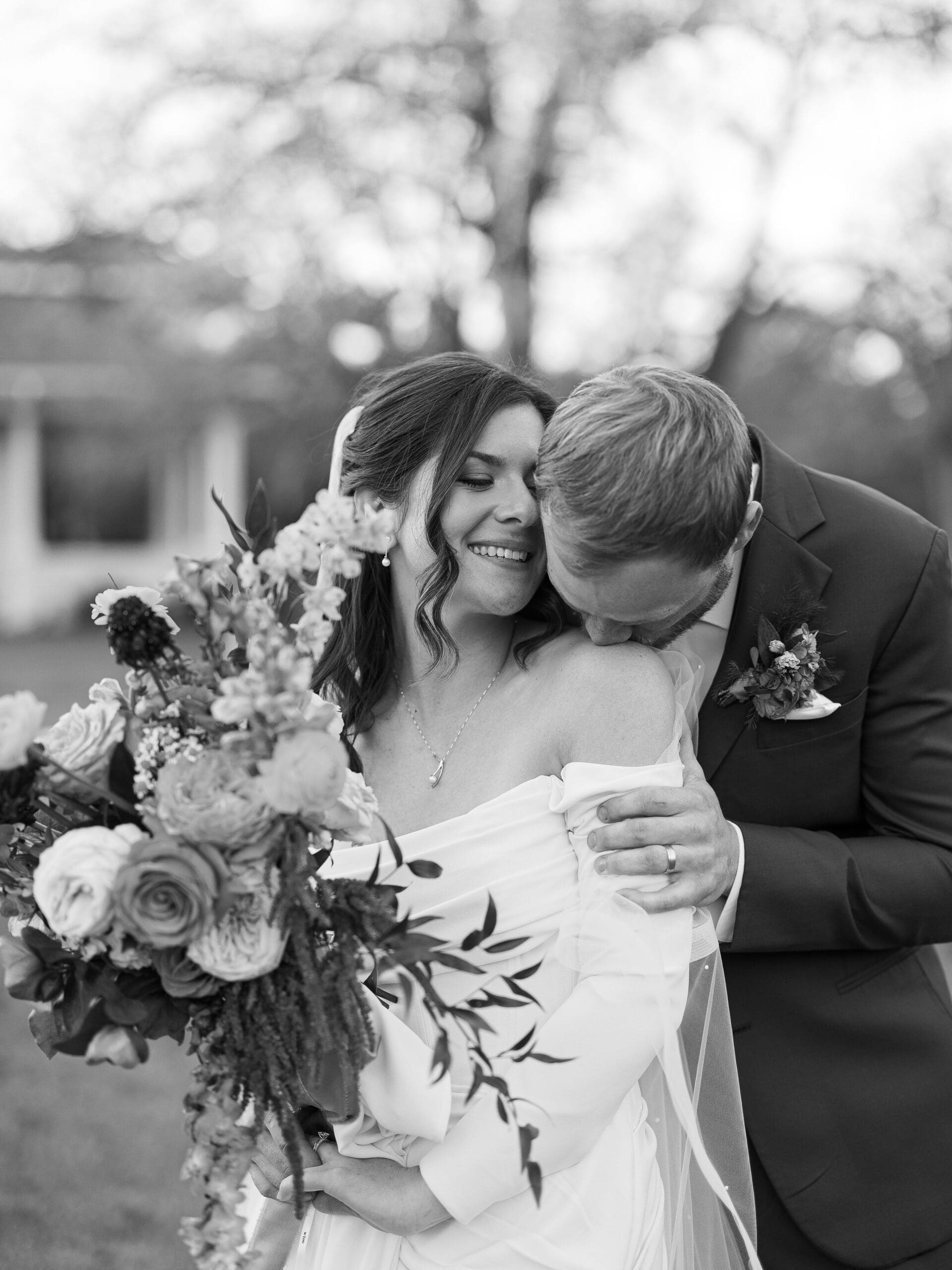 The Grand Lady wedding portraits of bride and groom in Austin