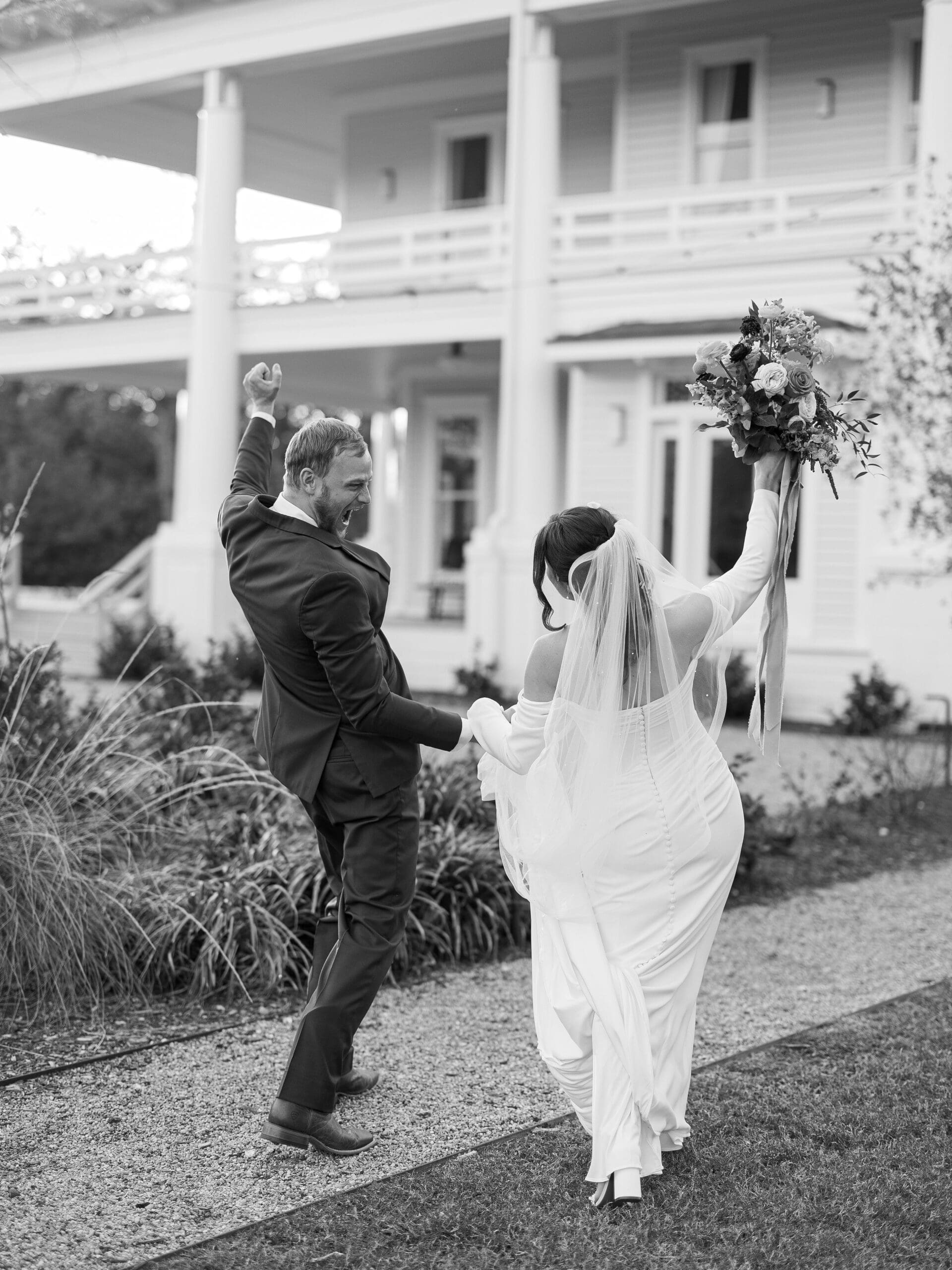 The Grand Lady wedding portraits of bride and groom in Austin