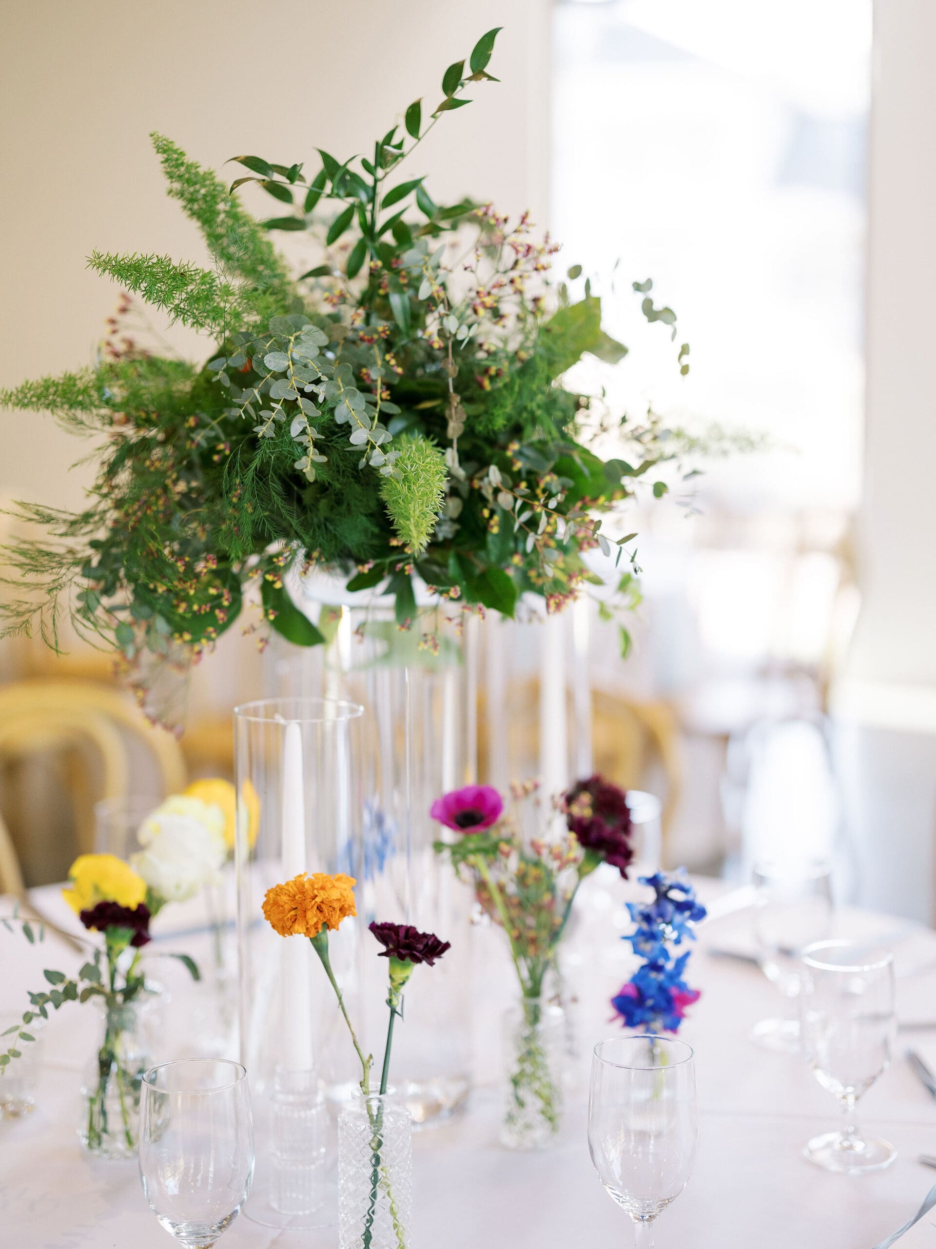 Elegant wedding reception details at The Grand Lady venue