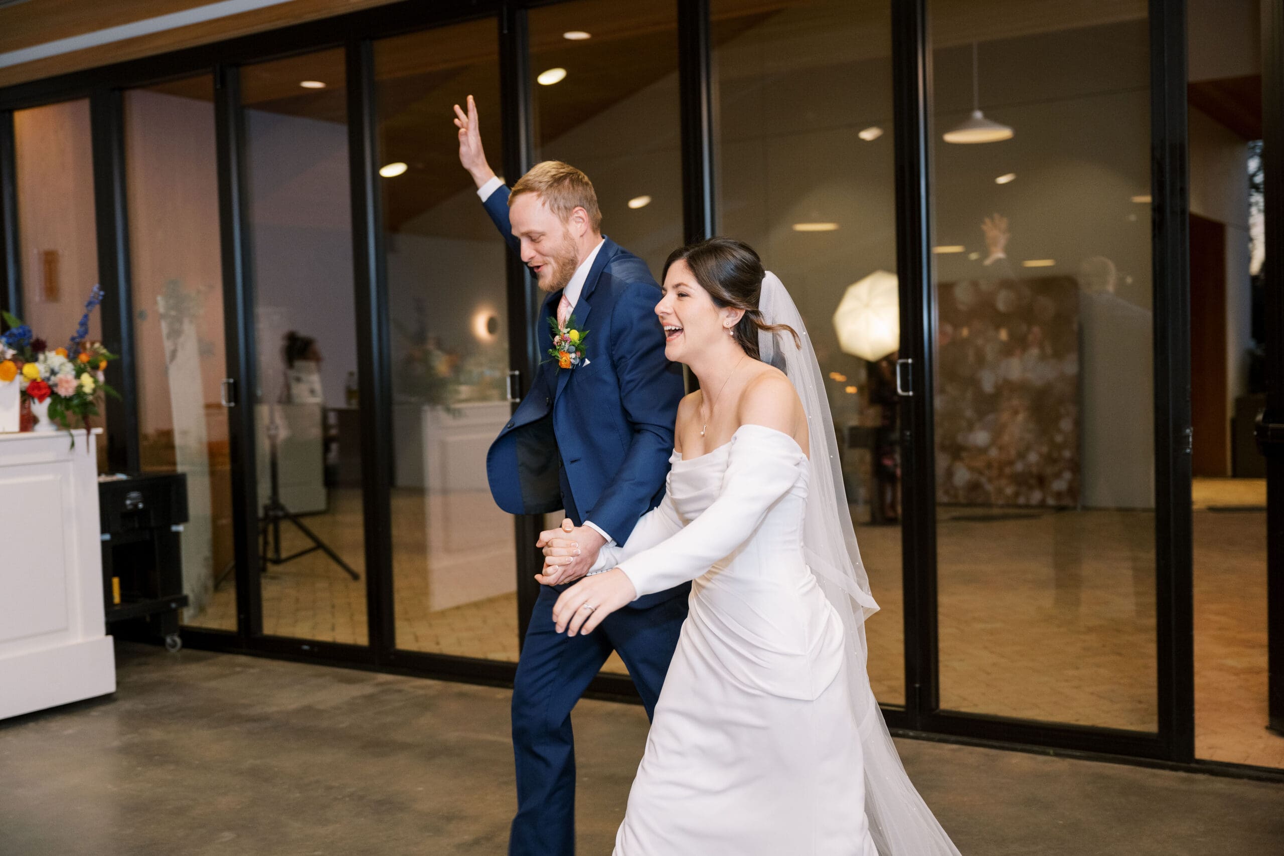 Wedding party celebrating at The Grand Lady venue in Austin