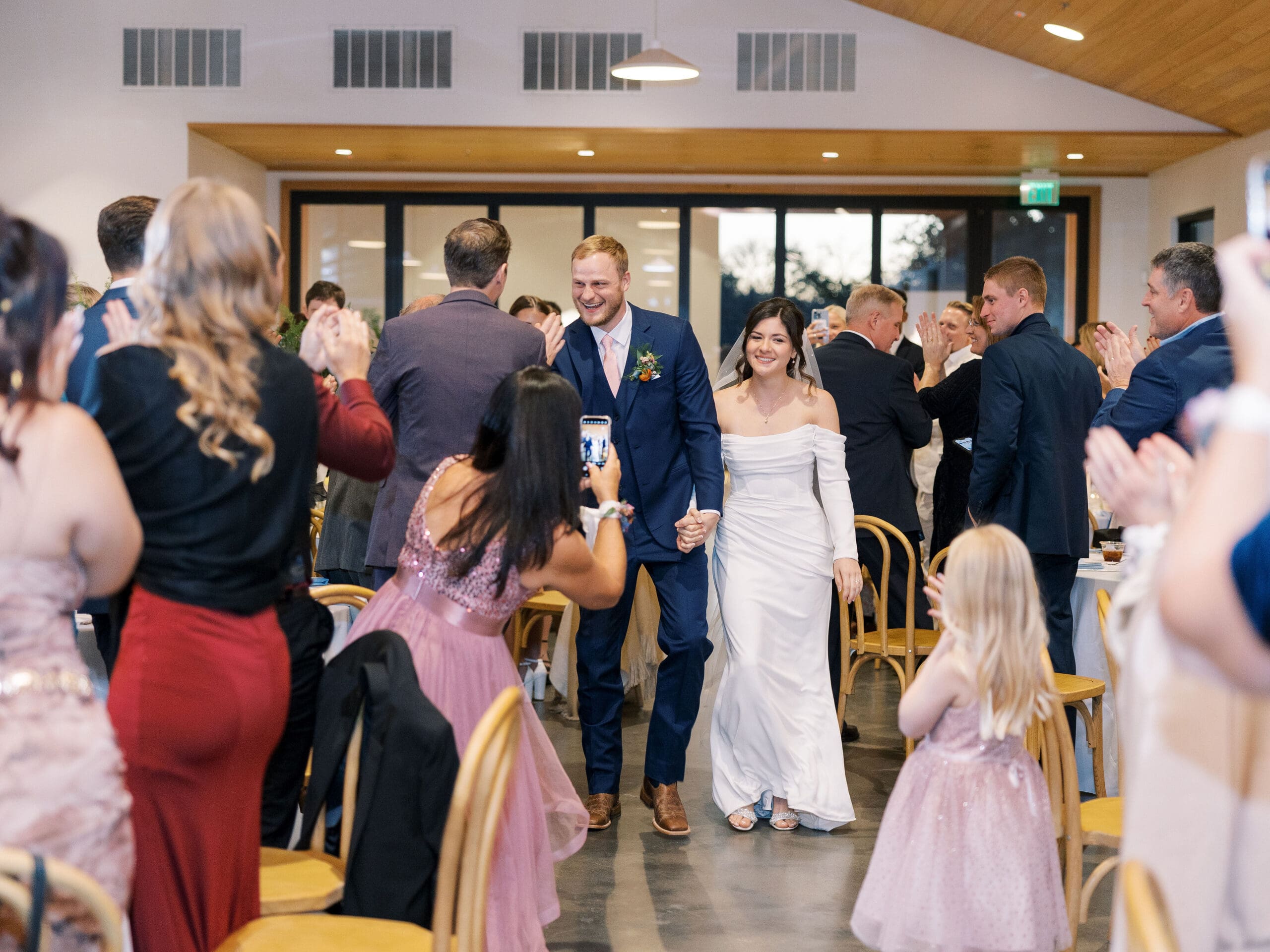 Wedding party celebrating at The Grand Lady venue in Austin