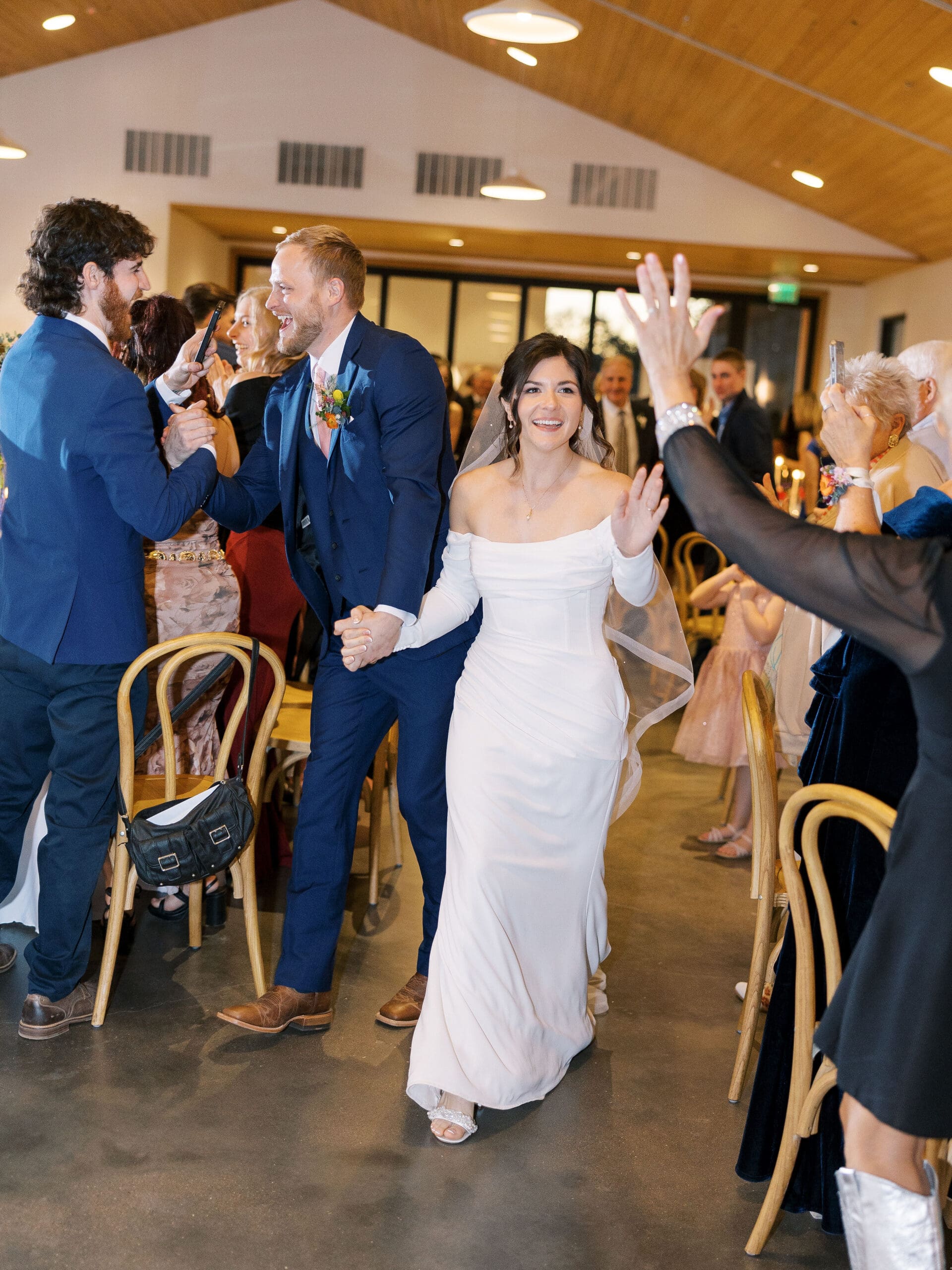 Wedding party celebrating at The Grand Lady venue in Austin