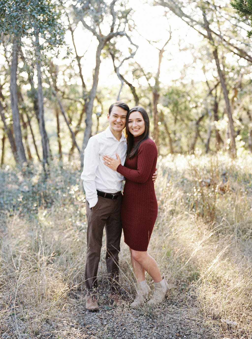 Wimberley engagement photos in golden Texas light