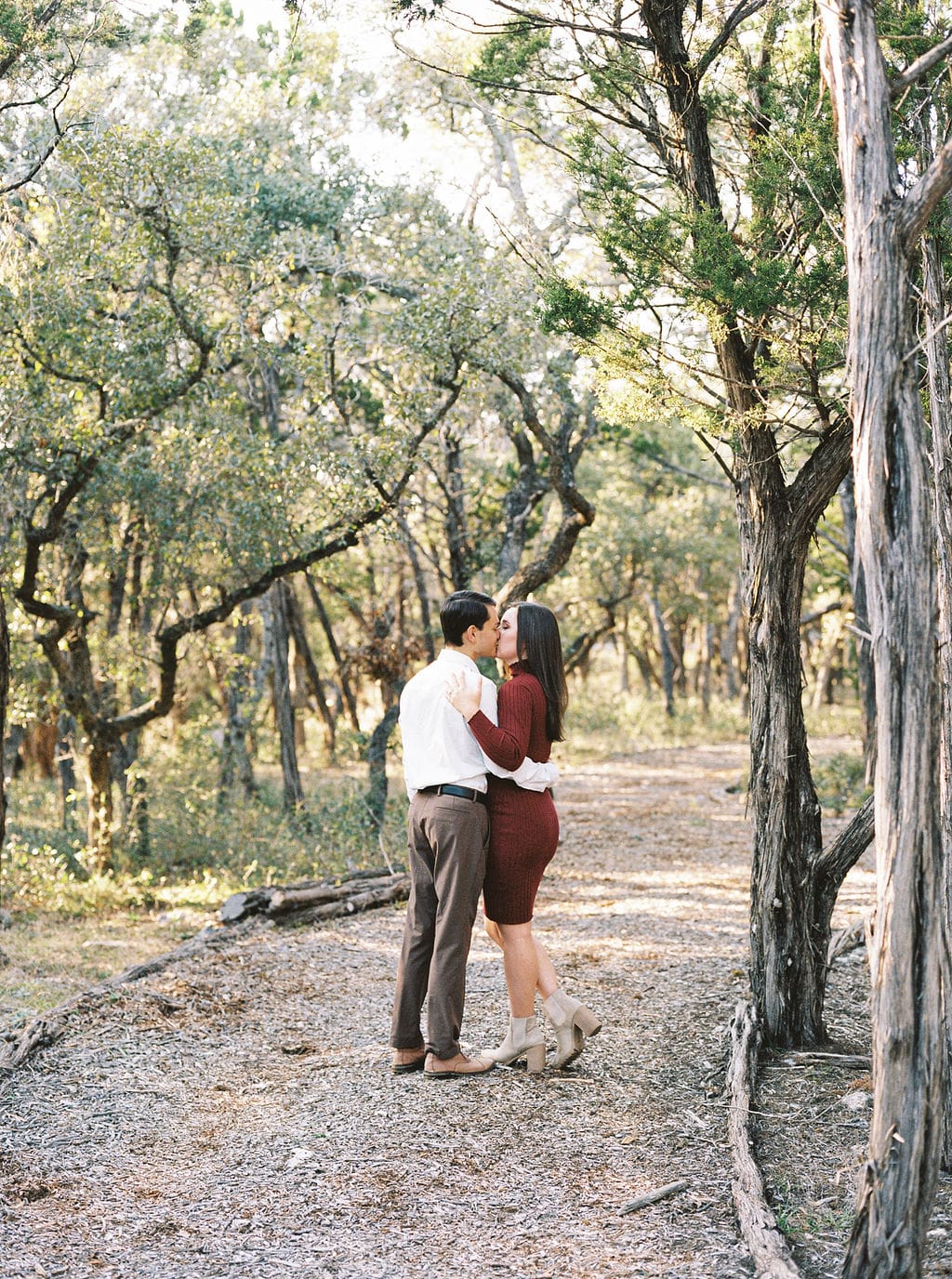 Wimberley engagement photos in golden Texas light