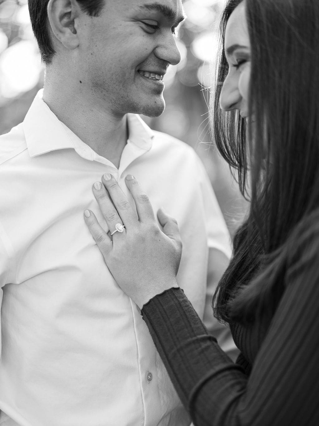 Romantic golden hour engagement portraits in Wimberley Texas