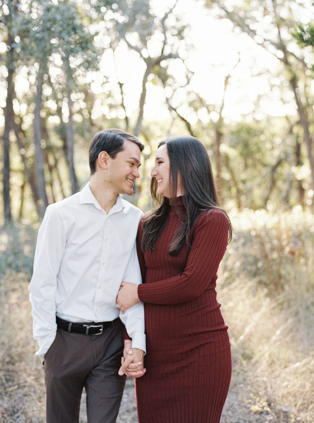 Wimberley engagement photos in golden Texas light
